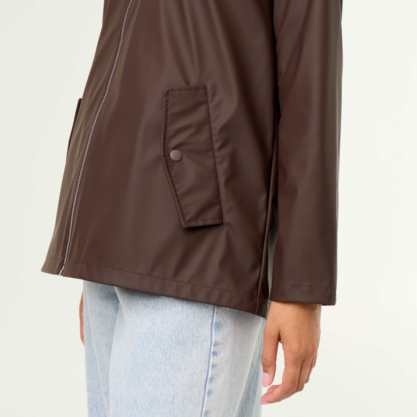 Water-repellent hooded parka BROWN