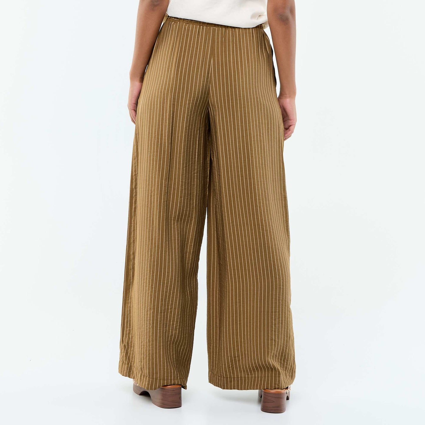 Wide-leg trousers with 2 pockets KHAKI