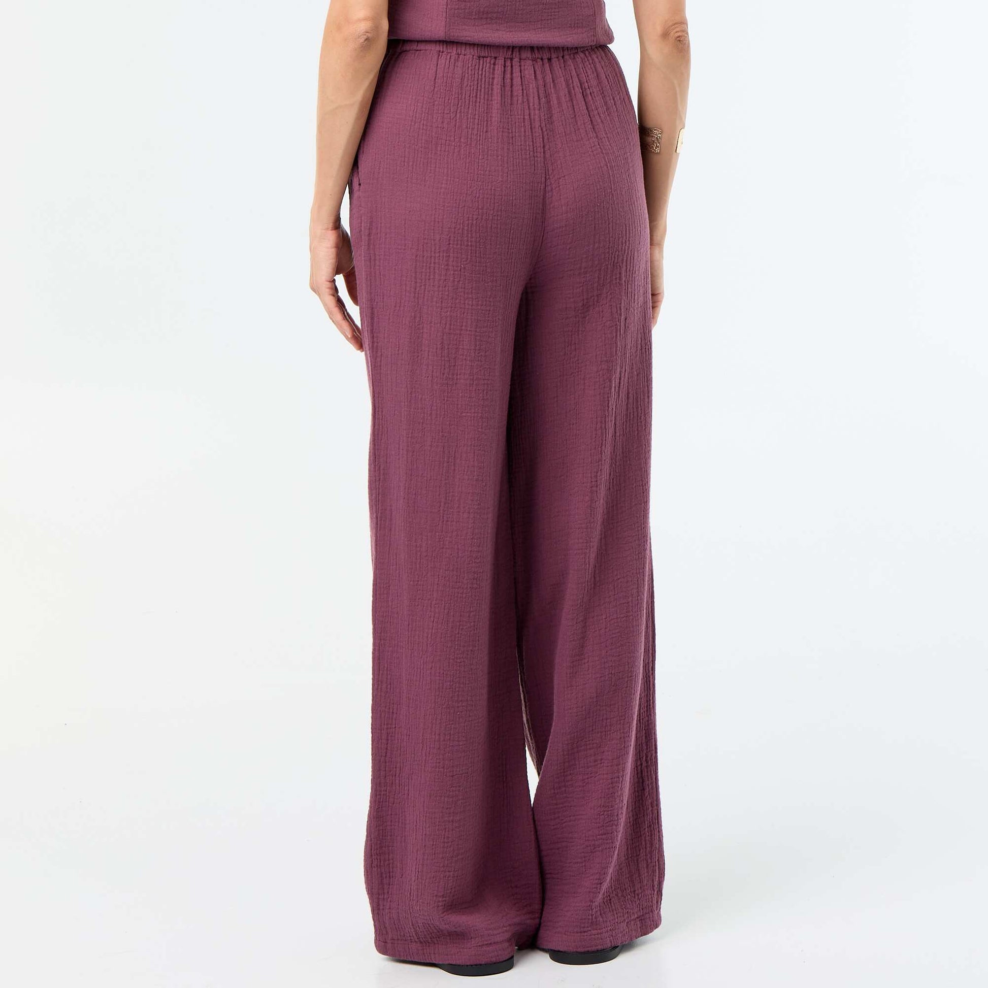 Wide Cotton Gauze Trousers PURPLE
