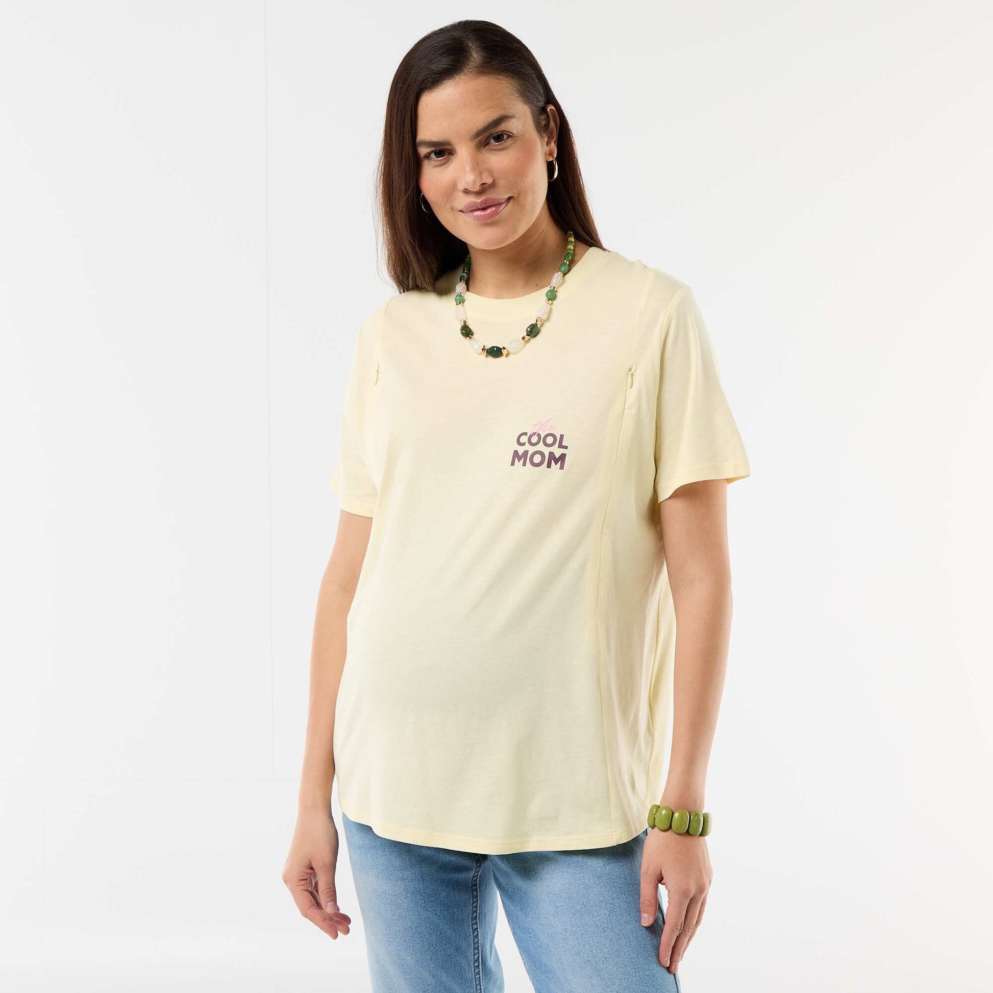 Printed Nursing T-shirt YELLOW