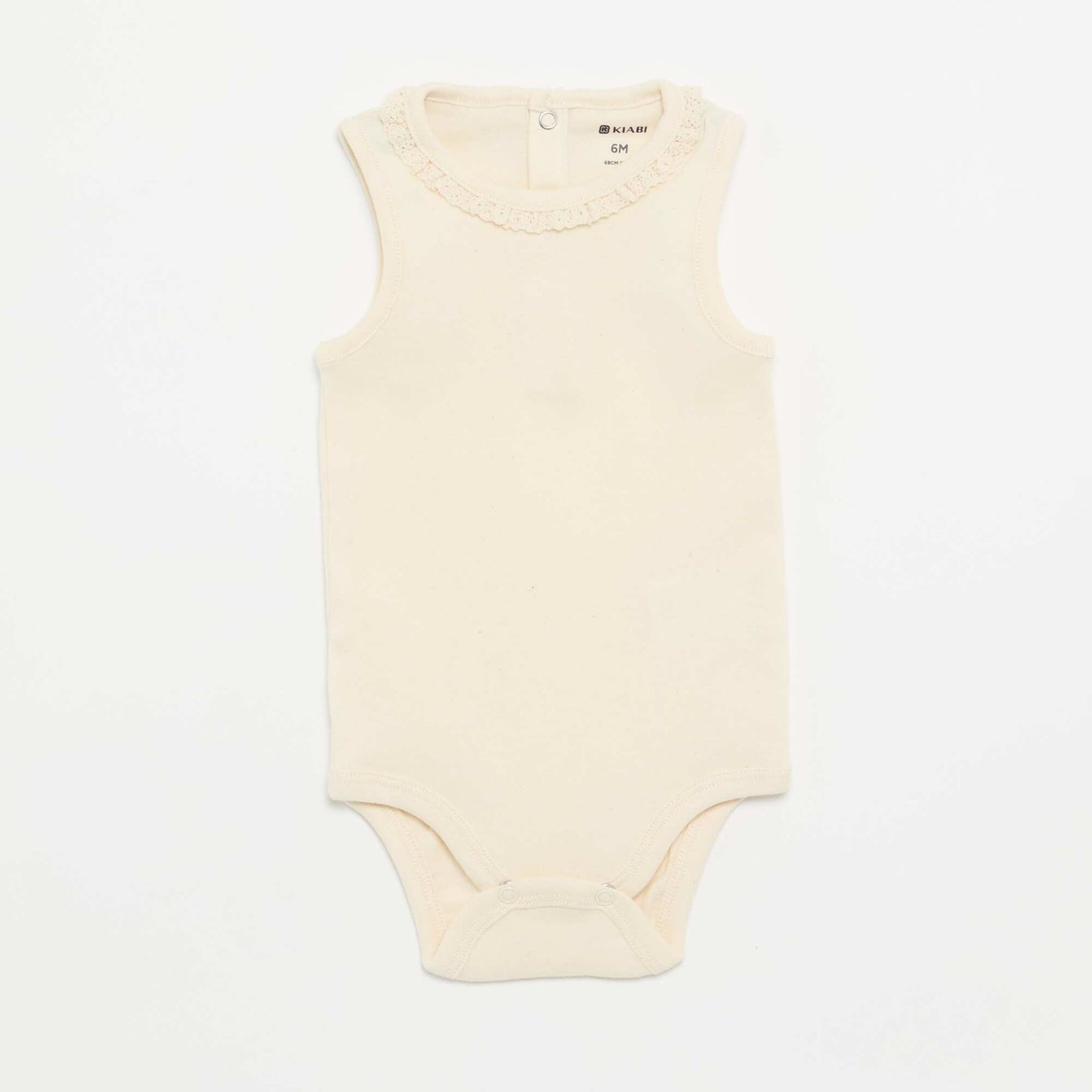 Set of 3 Embroidered Round-Neck Bodysuits BEIGE