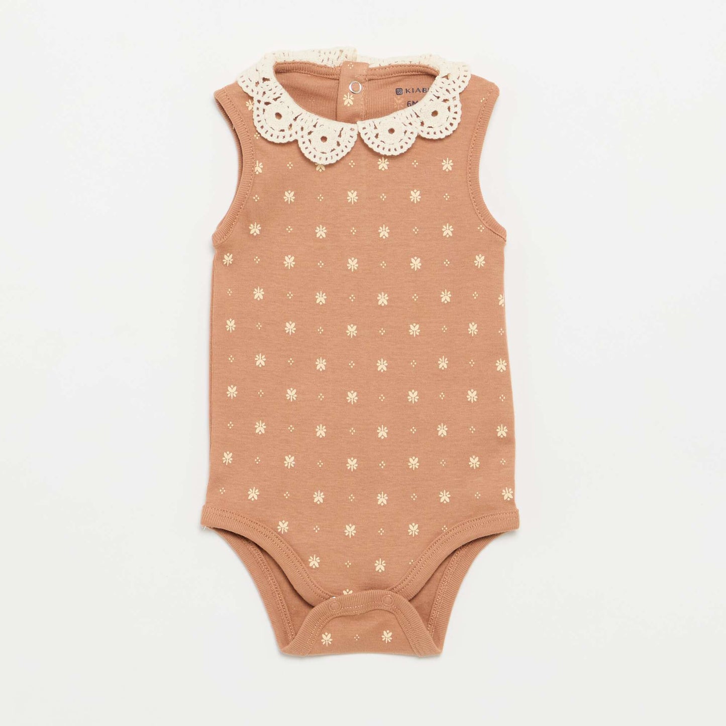 Set of 3 Embroidered Round-Neck Bodysuits BEIGE