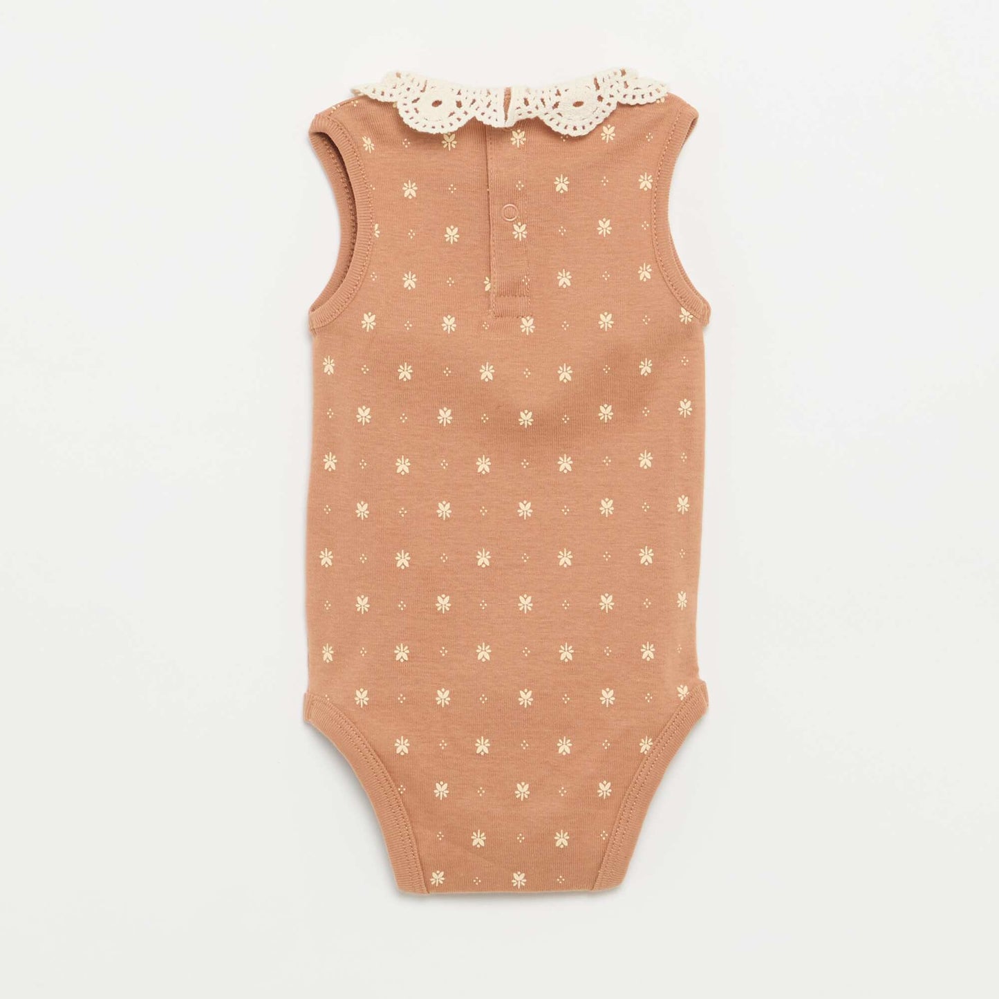 Set of 3 Embroidered Round-Neck Bodysuits BEIGE