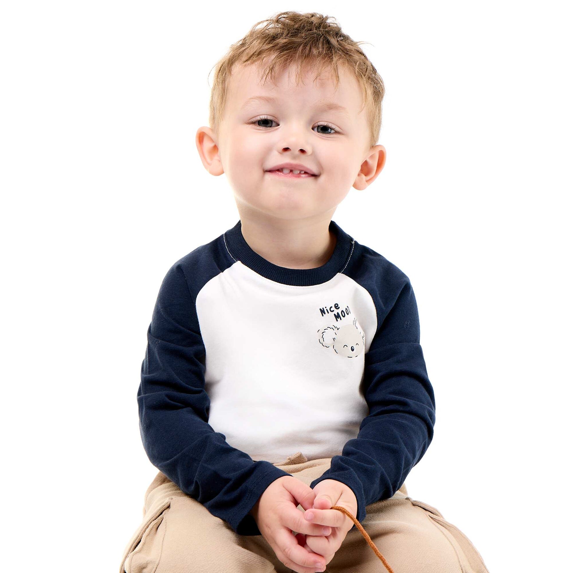 Long-sleeved raglan T-shirt BLUE