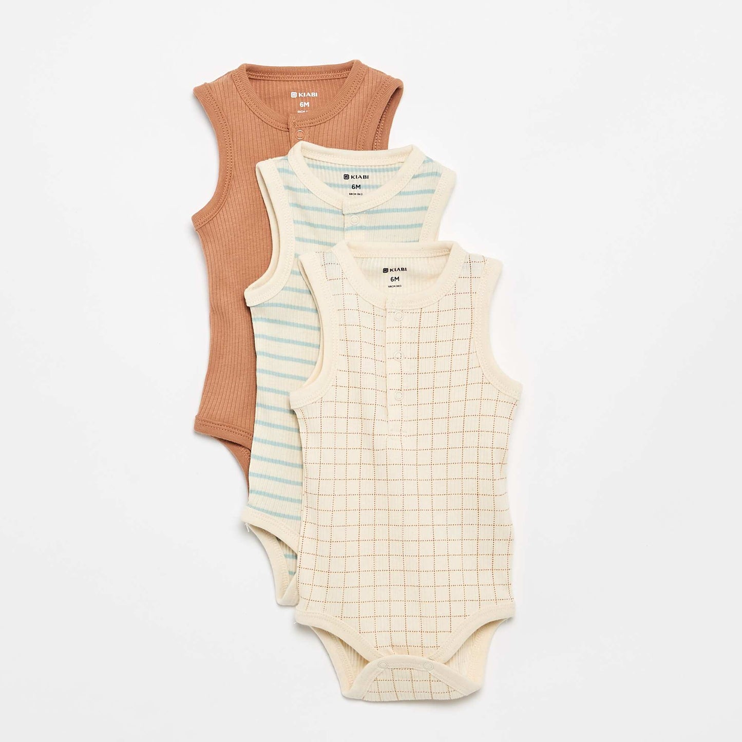 3-pack sleeveless bodysuits WHITE