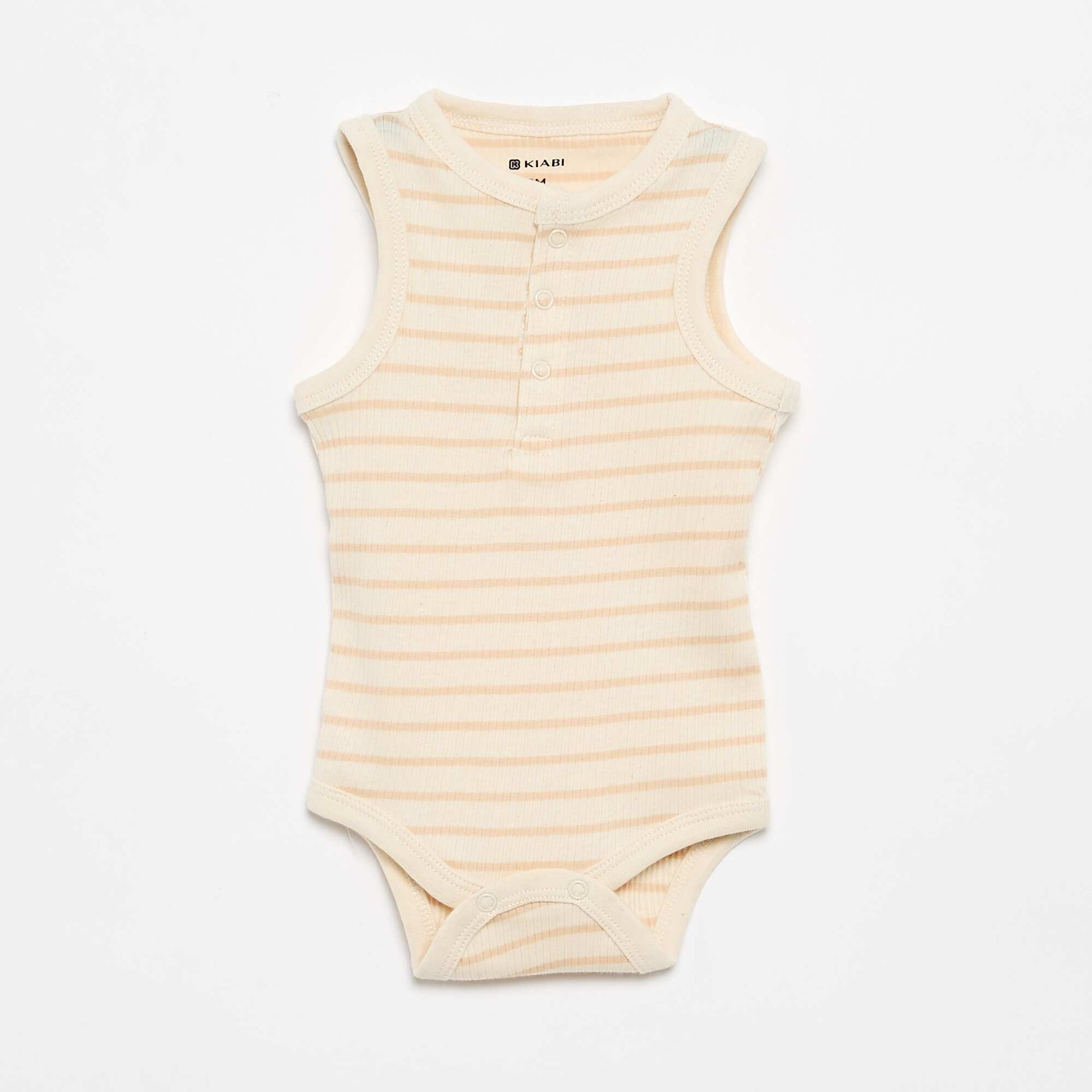 3-pack sleeveless bodysuits BEIGE
