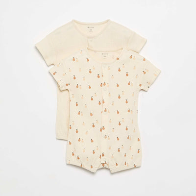Pack of 2 Lightweight Sleepsuits BEIGE