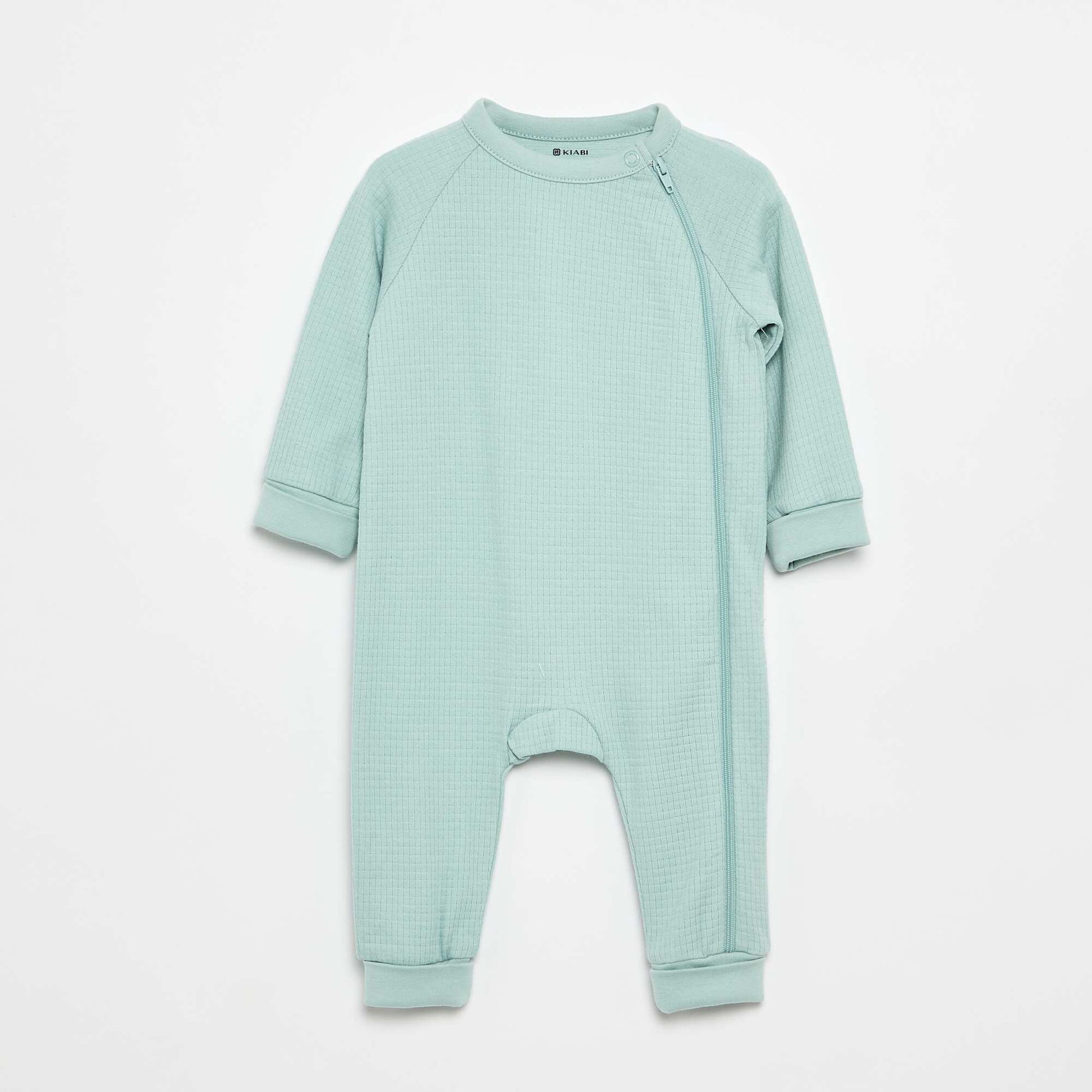 Set of 2 Thick Pointelle Knit Sleepsuits BEIGE