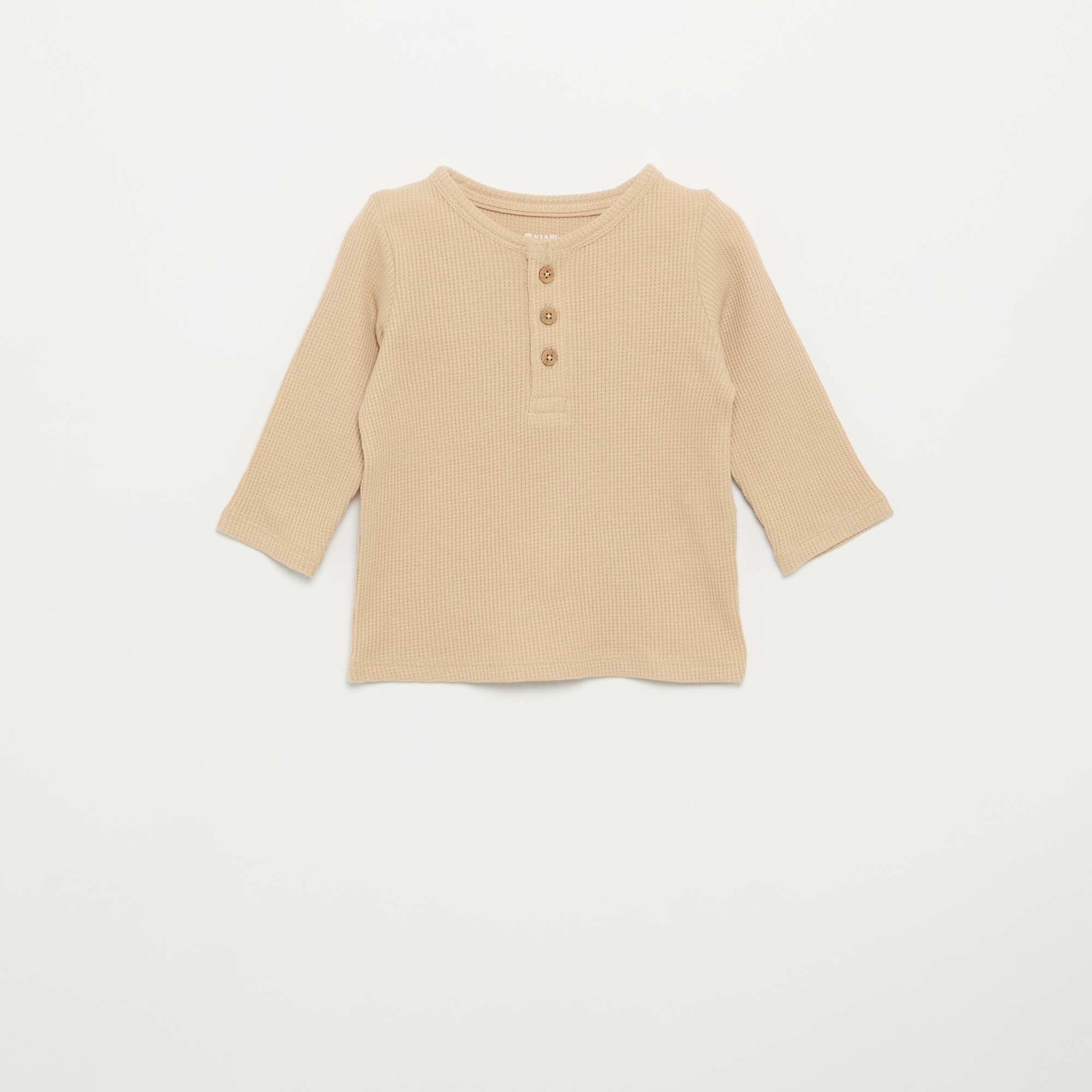 Henley T-shirt BEIGE