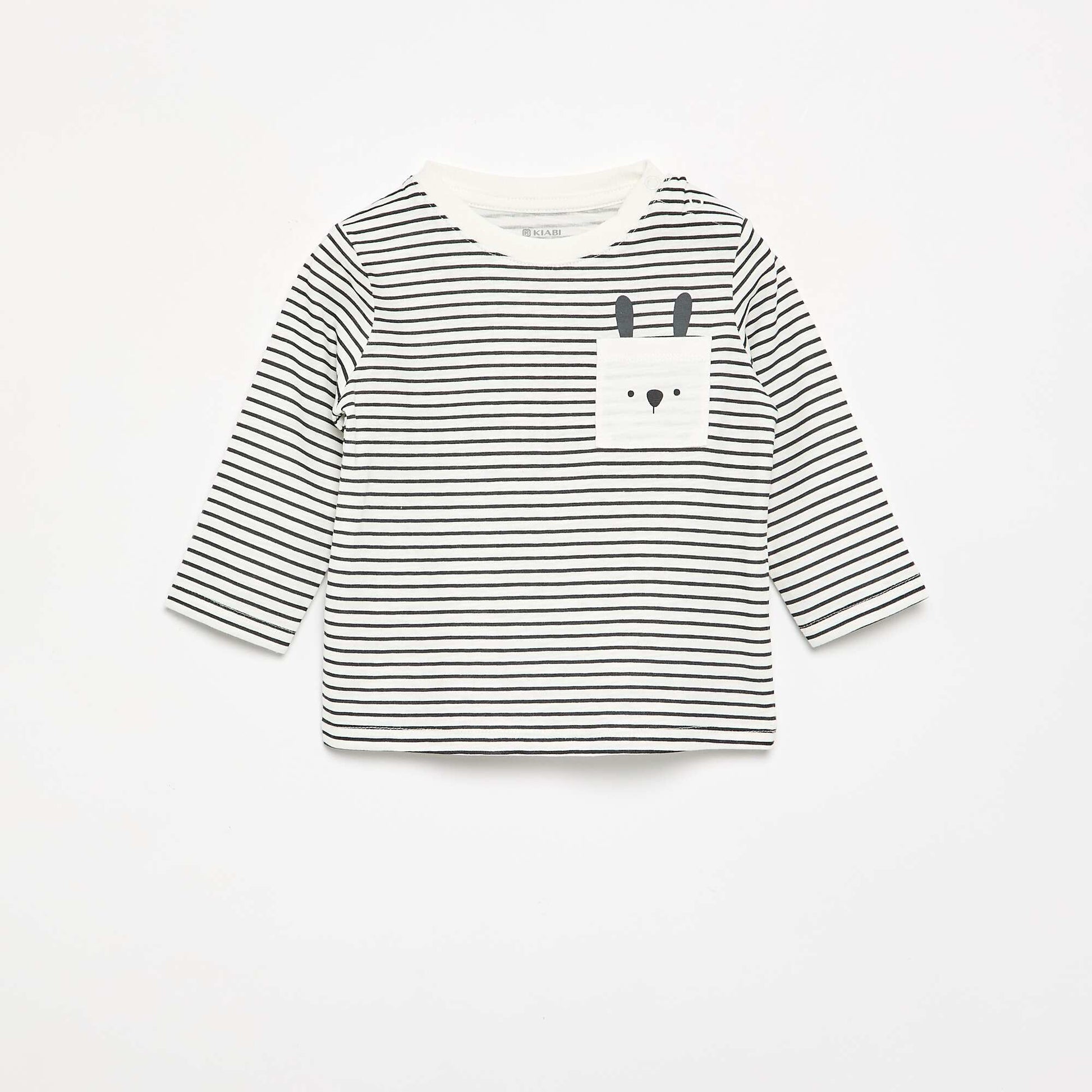 Striped Long-Sleeve Jersey T-Shirt GREY