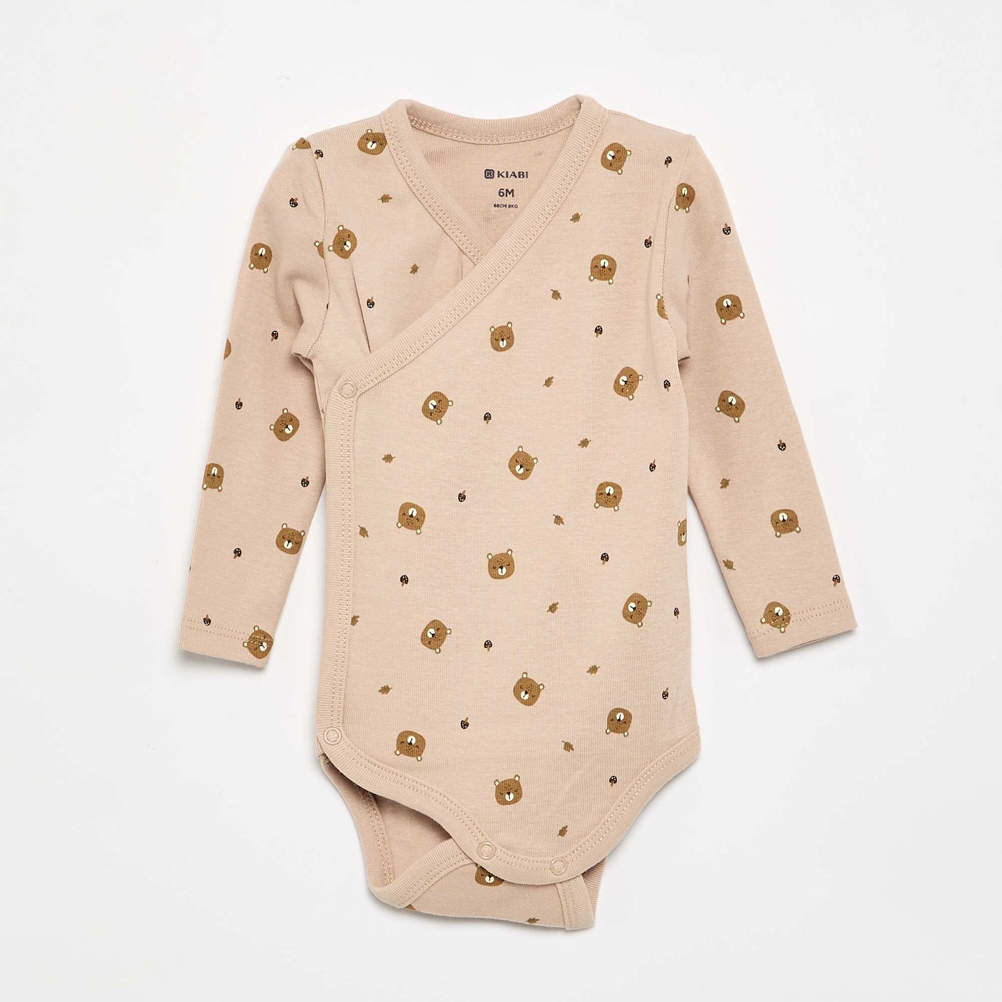 Pack of 5 Printed Cotton Bodysuits BROWN