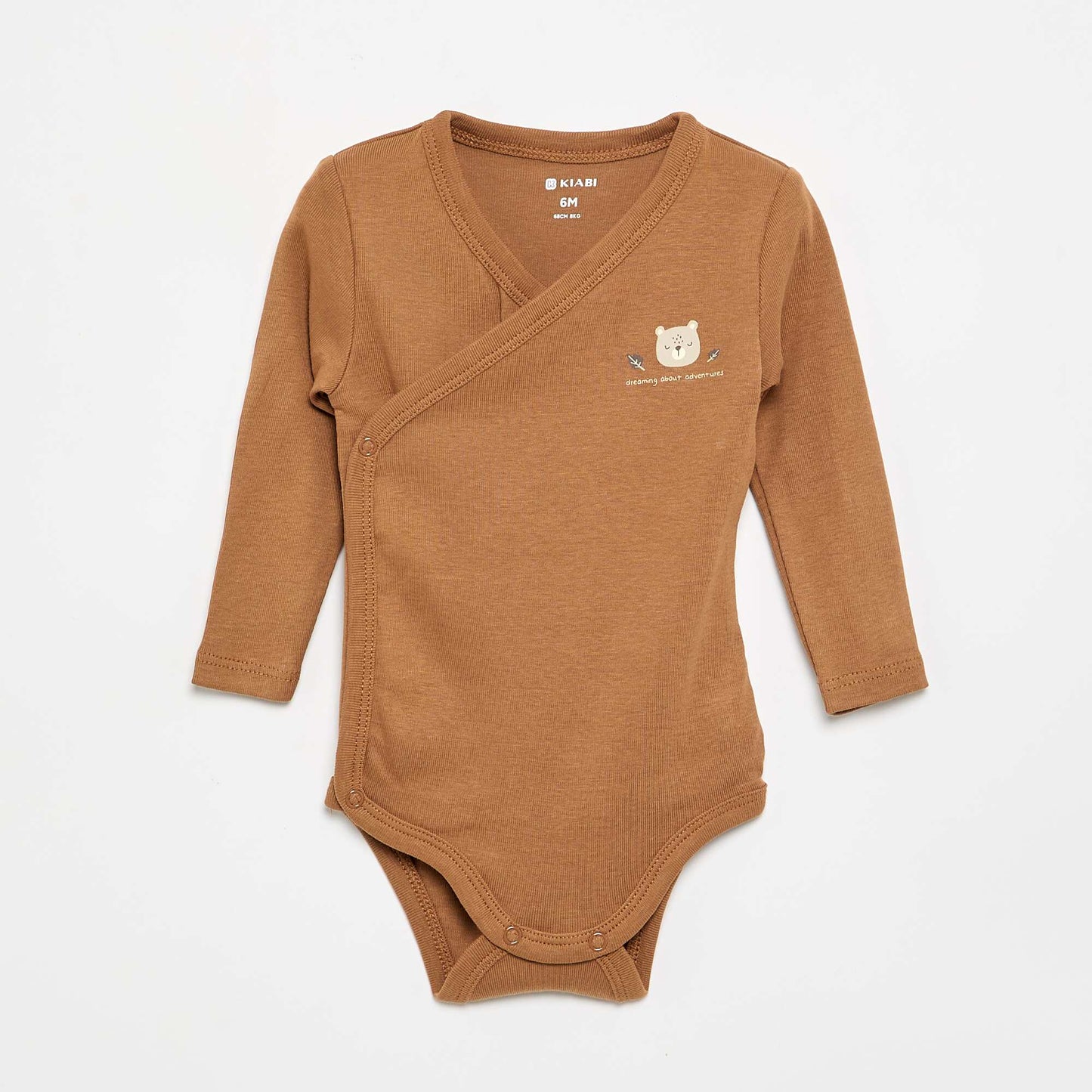 Pack of 5 Printed Cotton Bodysuits BROWN