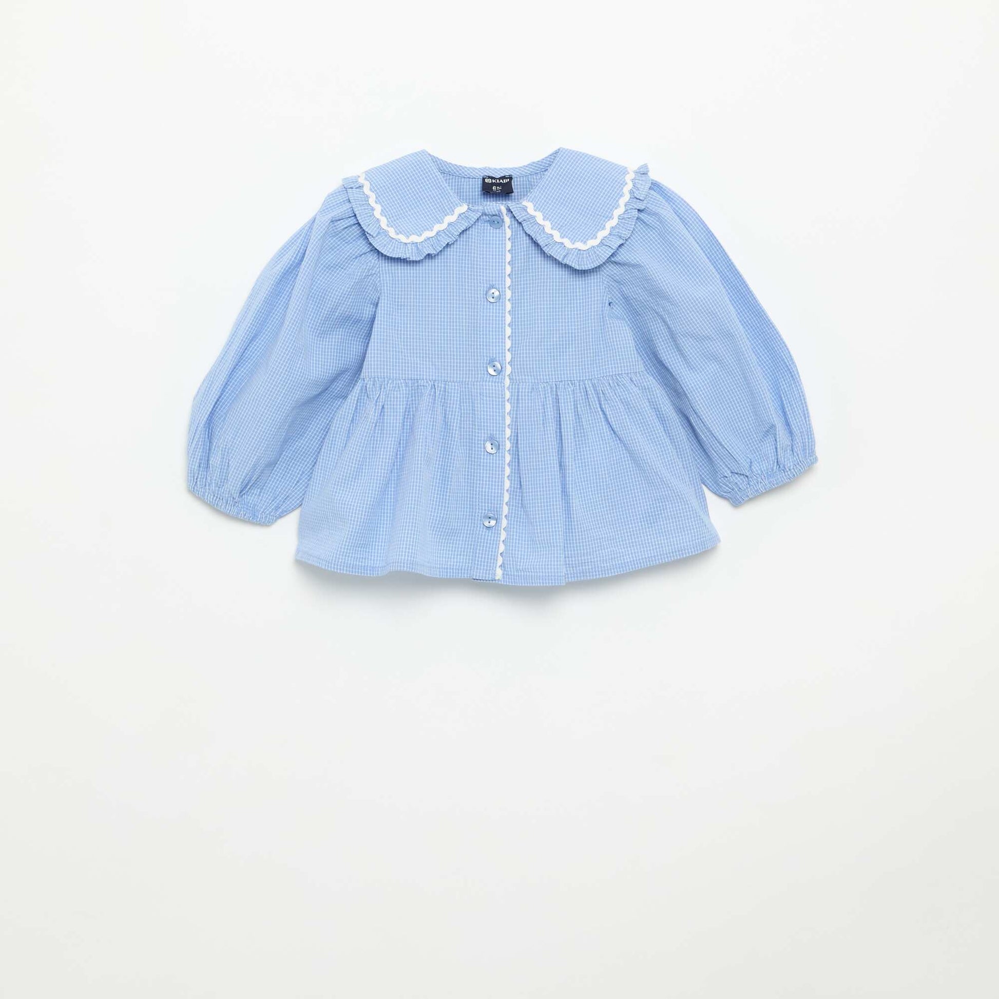 Poplin Blouse with Peter Pan Collar BLUE