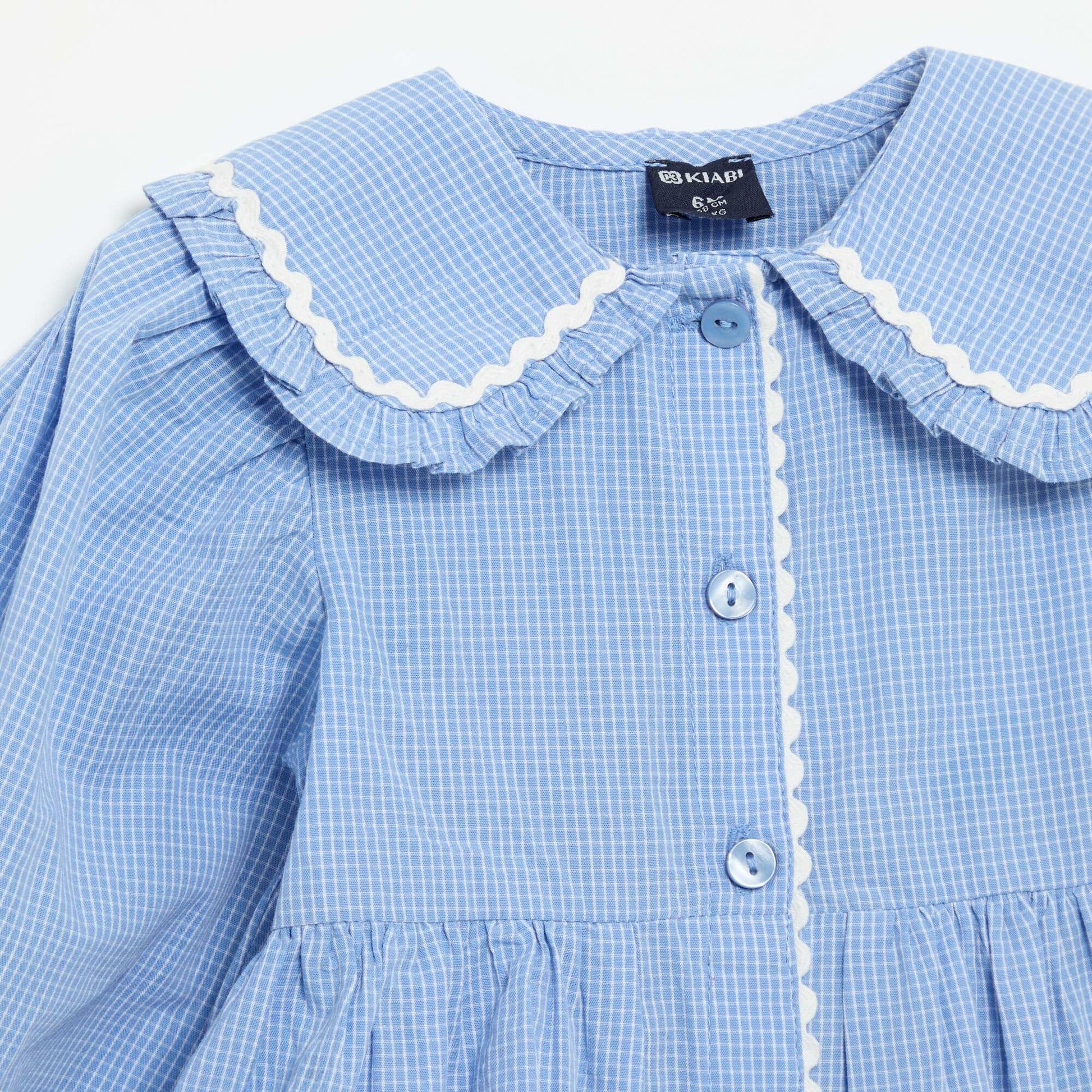 Poplin Blouse with Peter Pan Collar BLUE