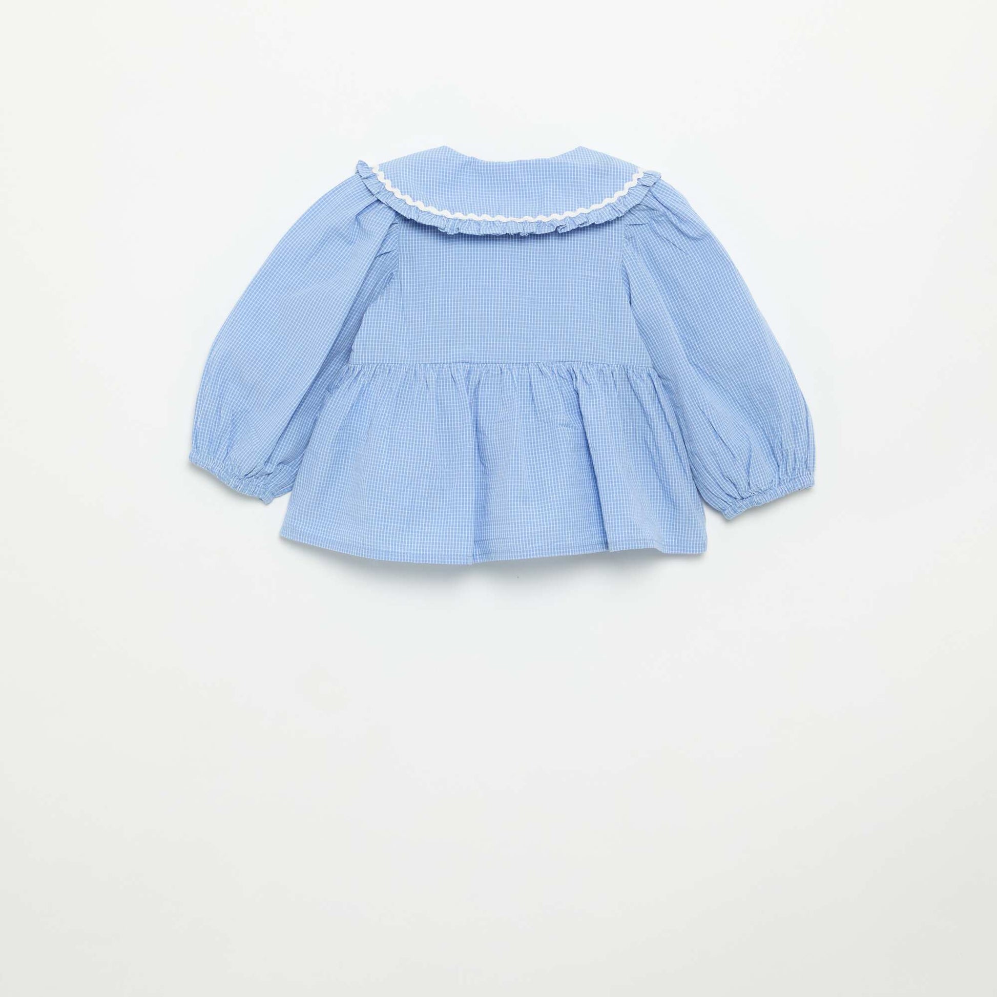 Poplin Blouse with Peter Pan Collar BLUE