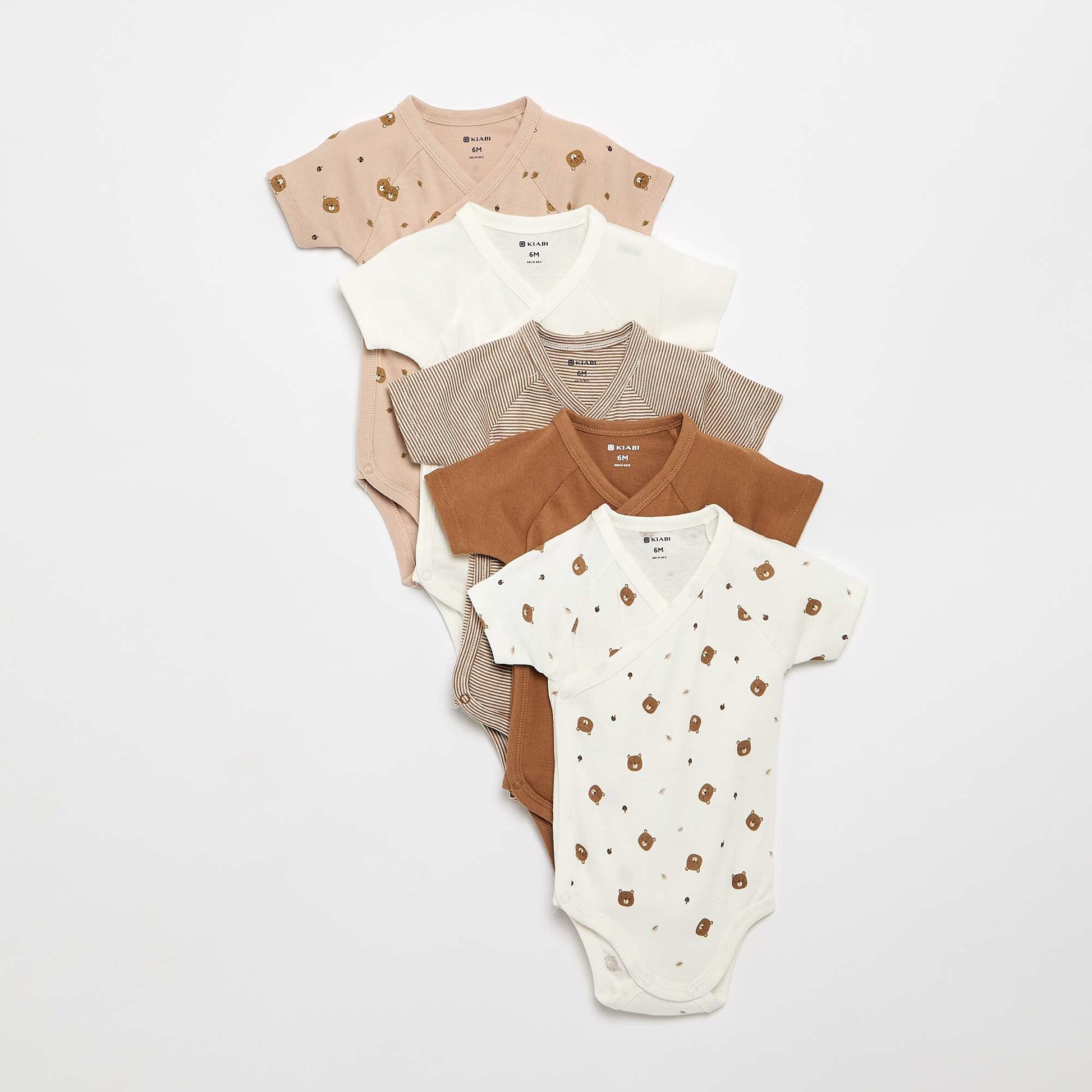 Set of 3 adjustable bodysuits BROWN