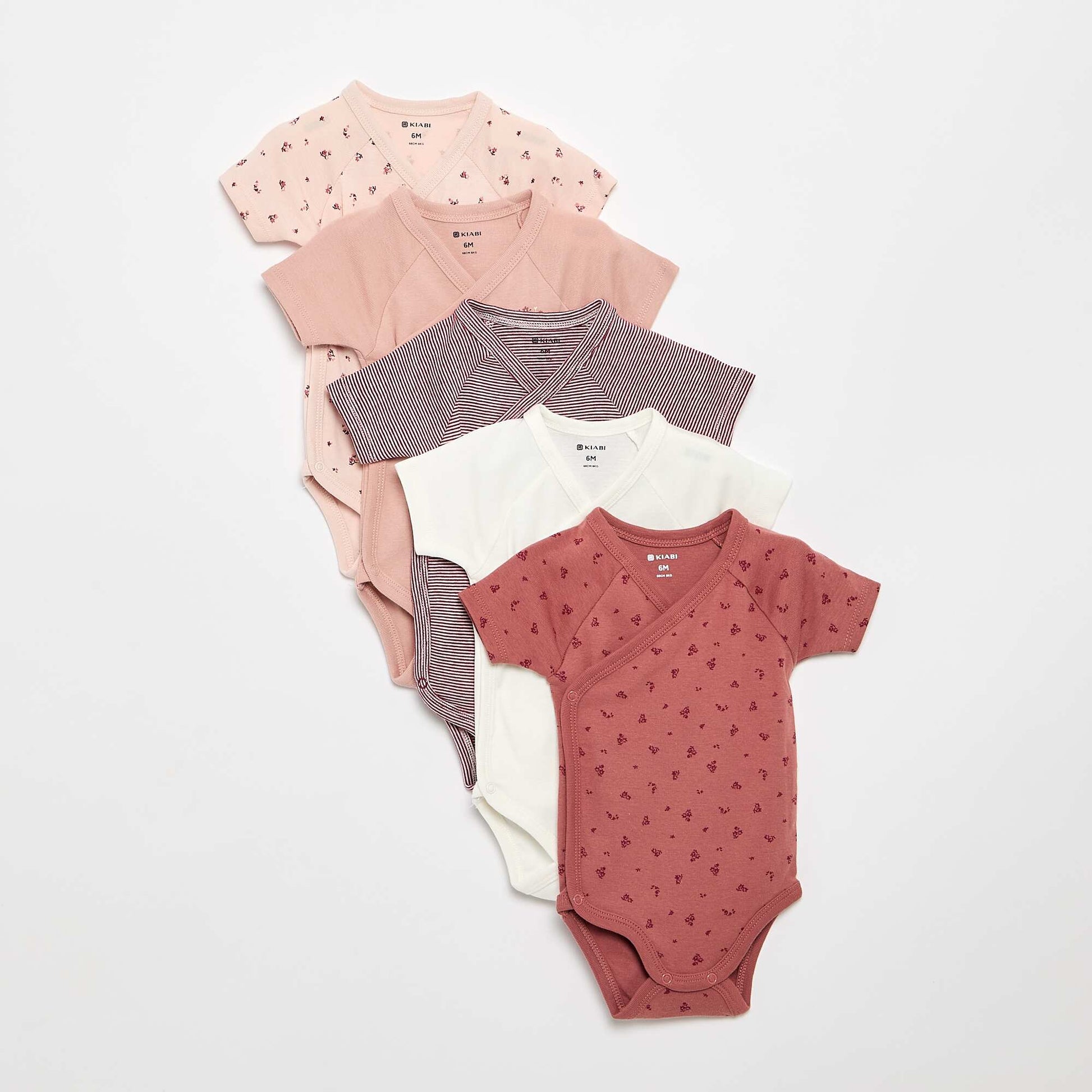 Set of 3 adjustable bodysuits PINK