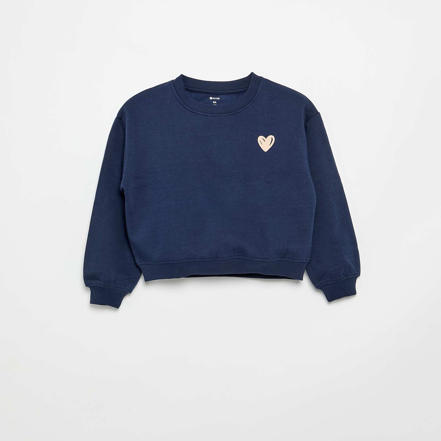 Fleece sweatshirt with chest print BLUE