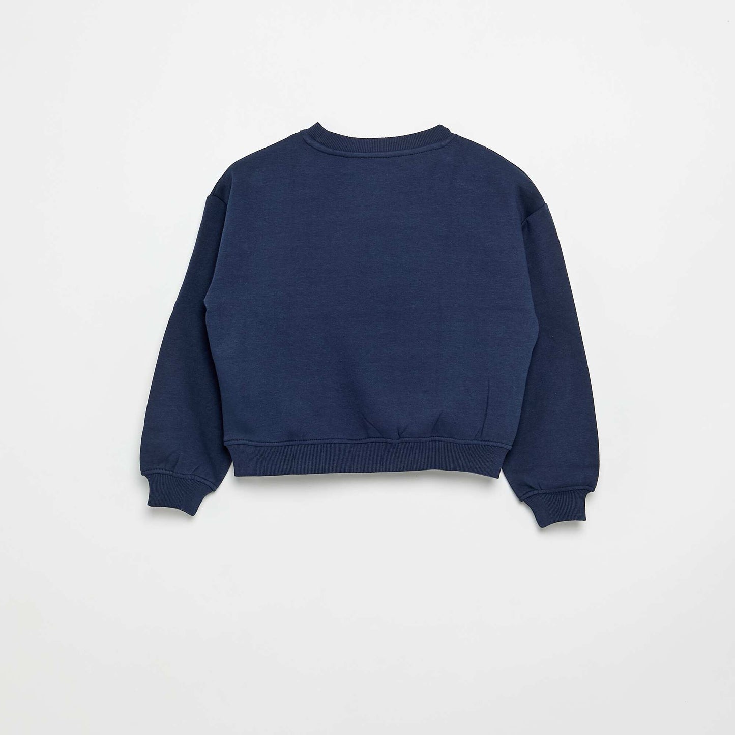 Fleece sweatshirt with chest print BLUE