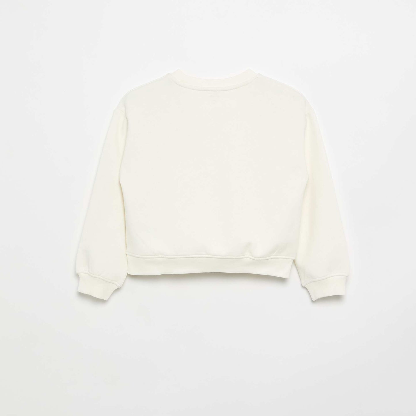 Fleece sweatshirt with chest print WHITE