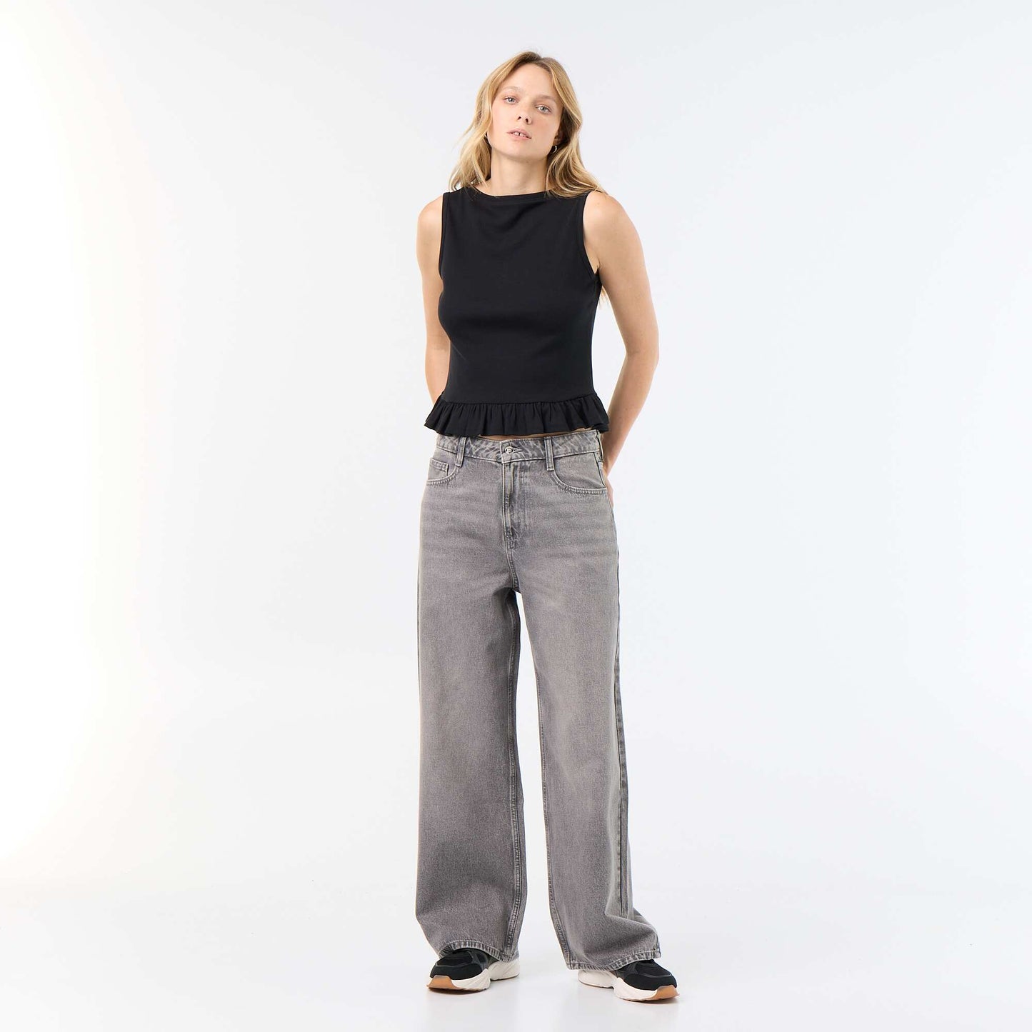 Baggy Denim Pants GREY