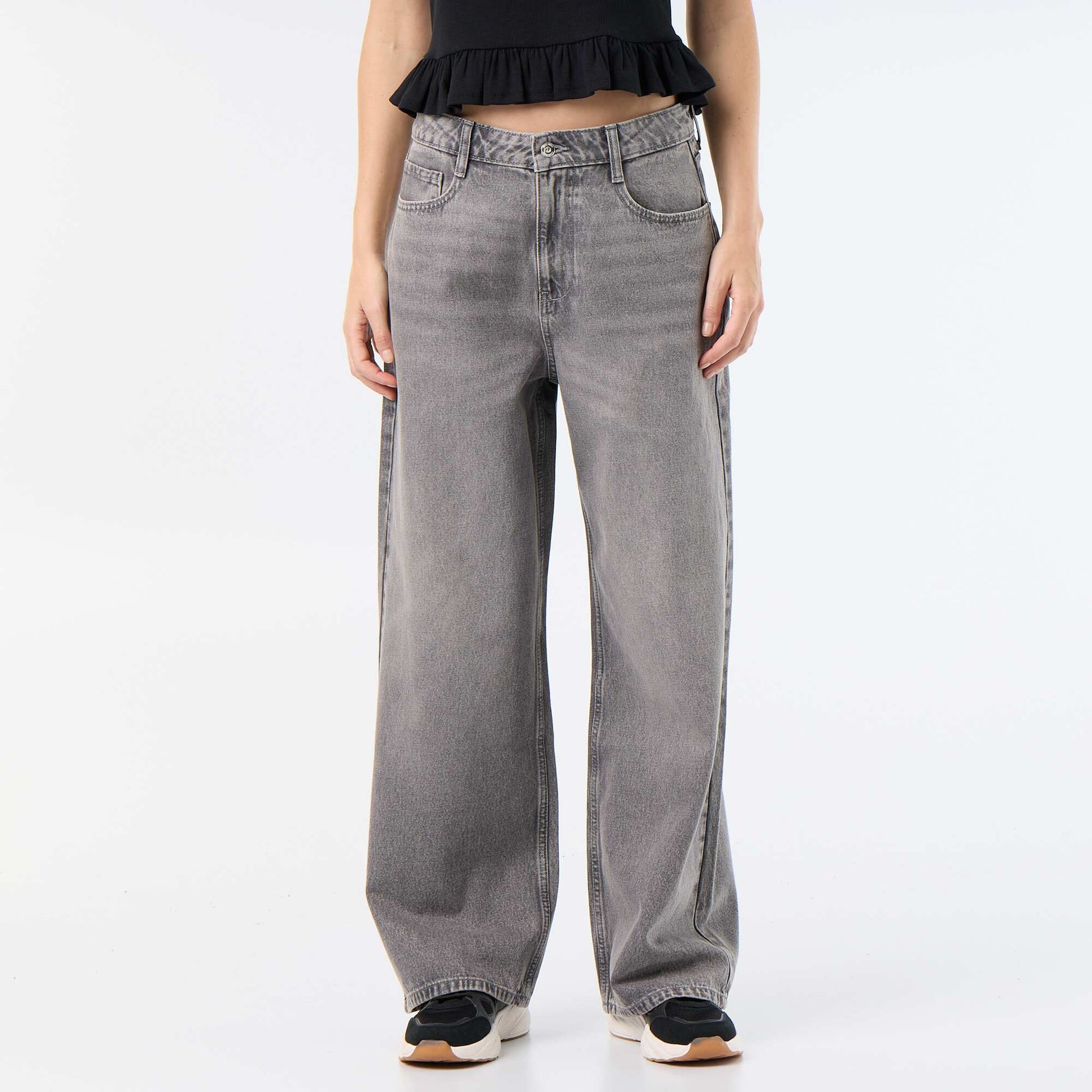 Baggy Denim Pants GREY