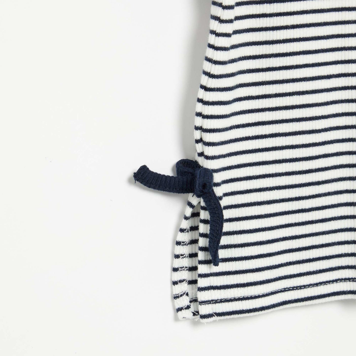 Striped Short-Sleeved T-Shirt with Bows BLUE