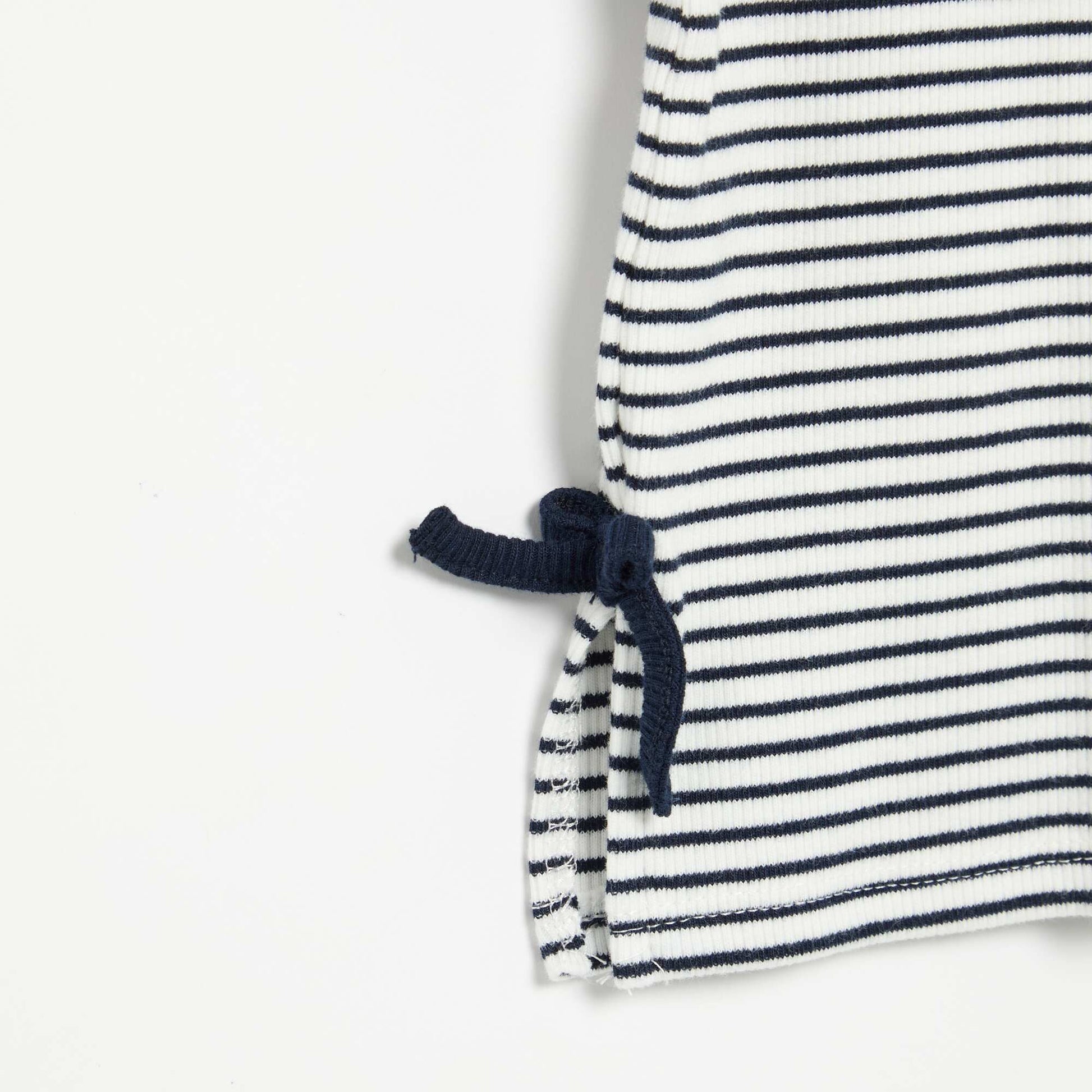 Striped Short-Sleeved T-Shirt with Bows BLUE
