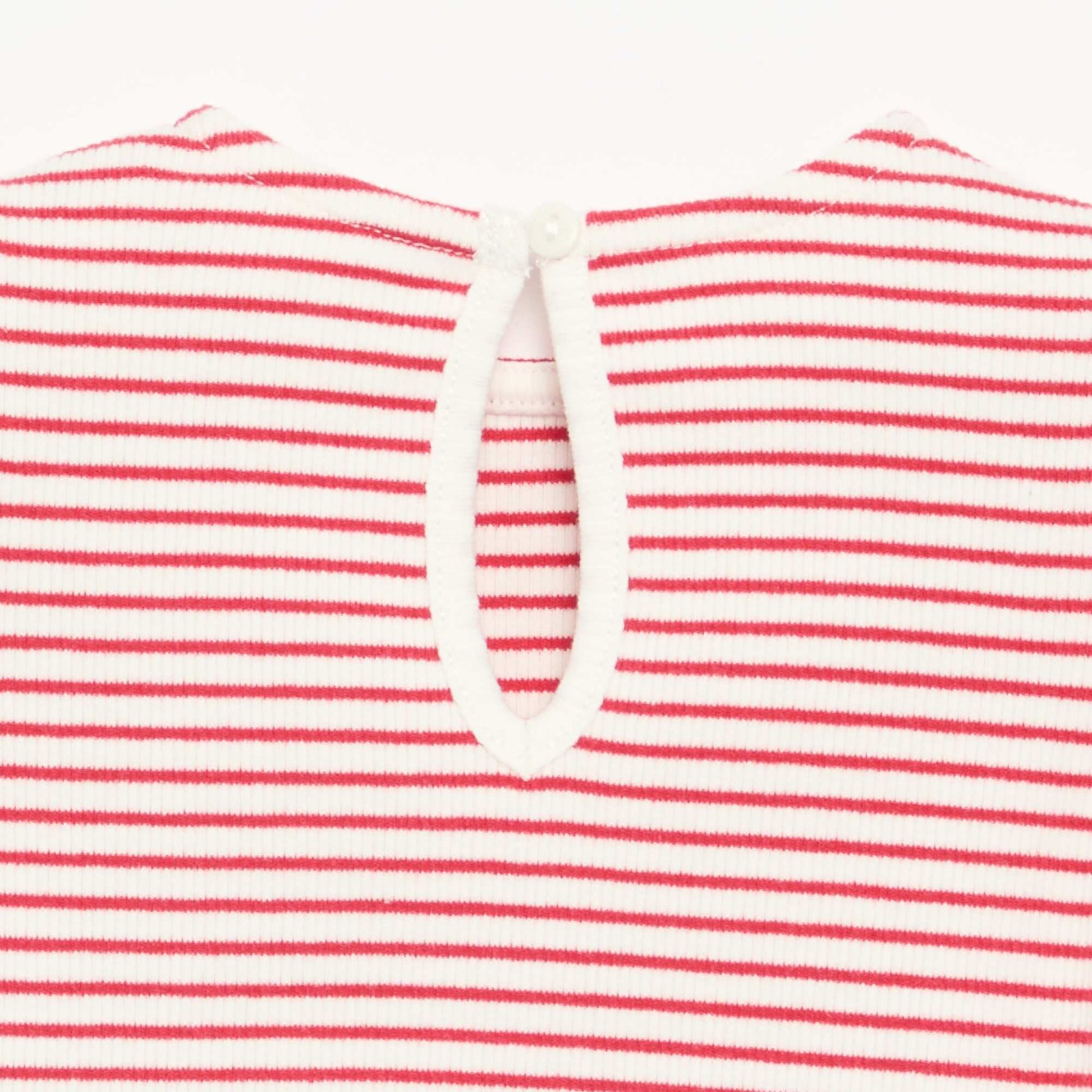 Striped Short-Sleeved T-Shirt with Bows RED