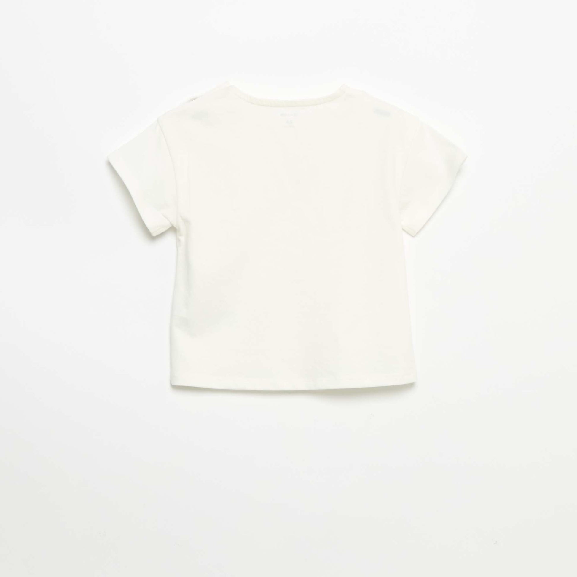 Short-sleeved T-shirt with Stitched Heart WHITE