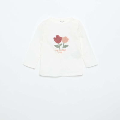 Long-sleeved jersey T-shirt WHITE