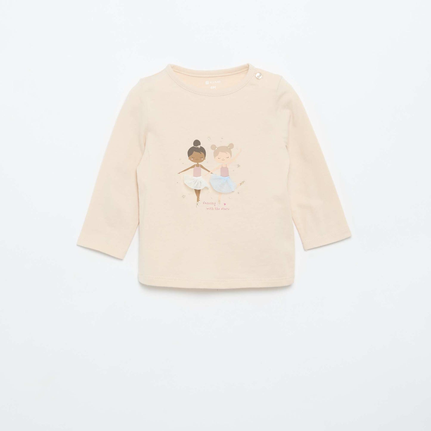 Long-sleeved jersey T-shirt BEIGE