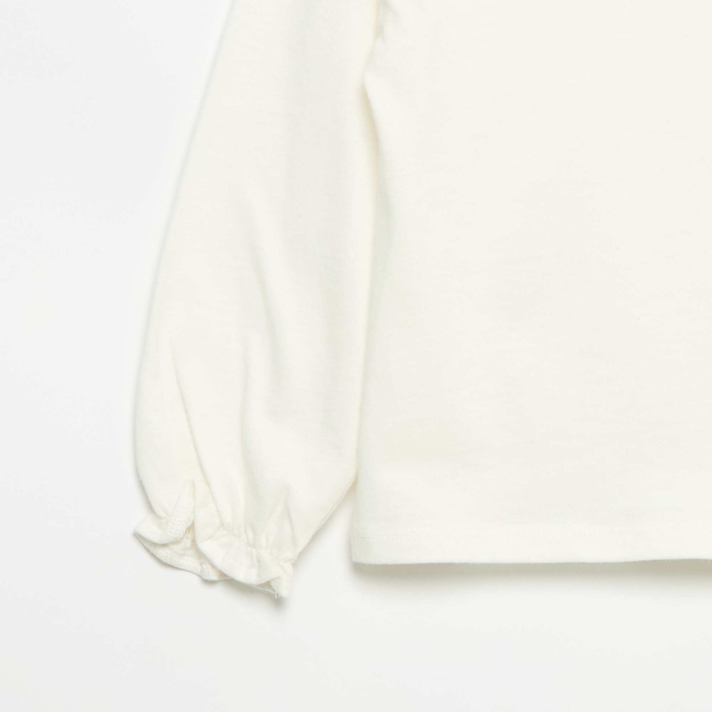 Long-sleeved Striped T-shirt with Decorative Bows WHITE