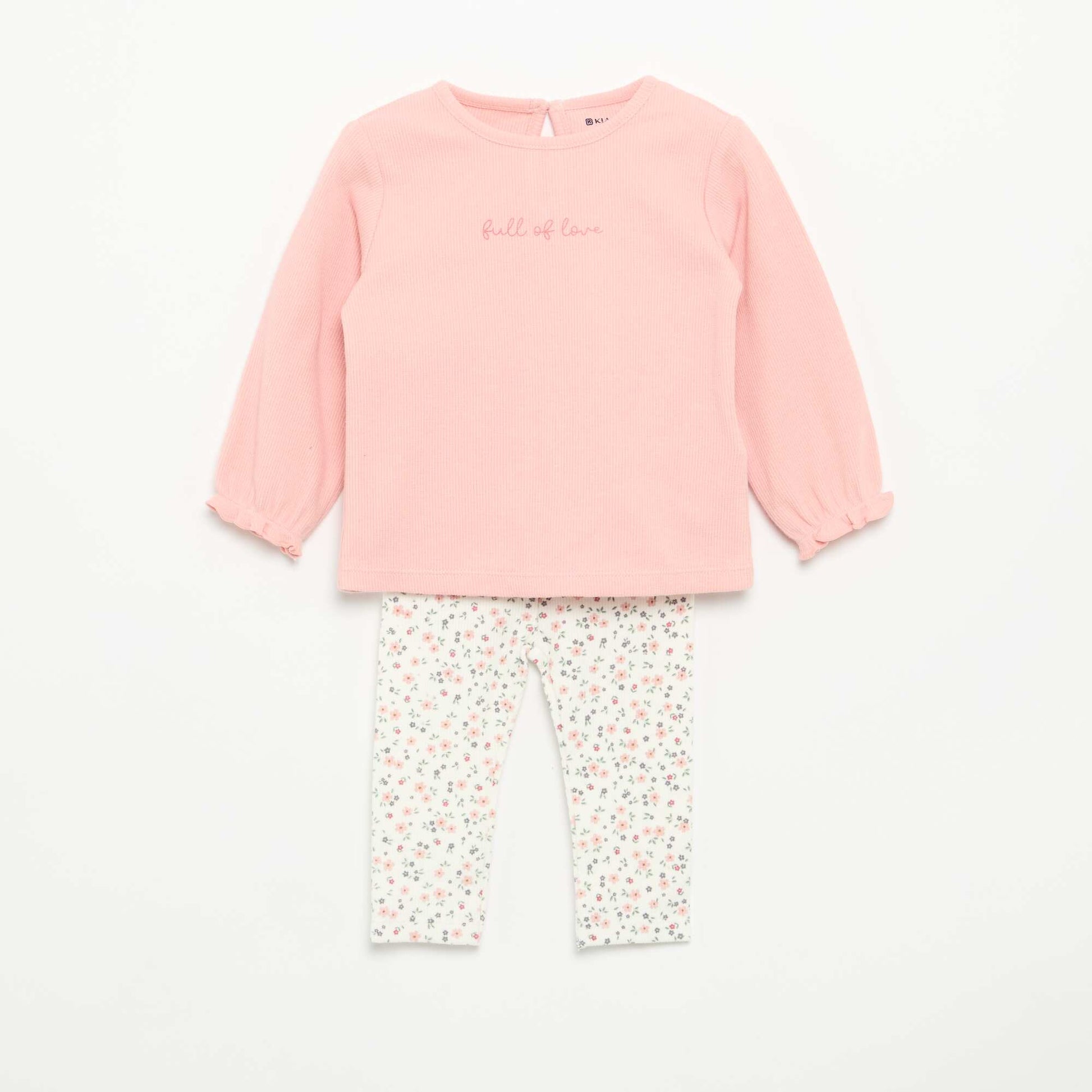 2-piece set - Long-sleeved T-shirt + leggings PINK