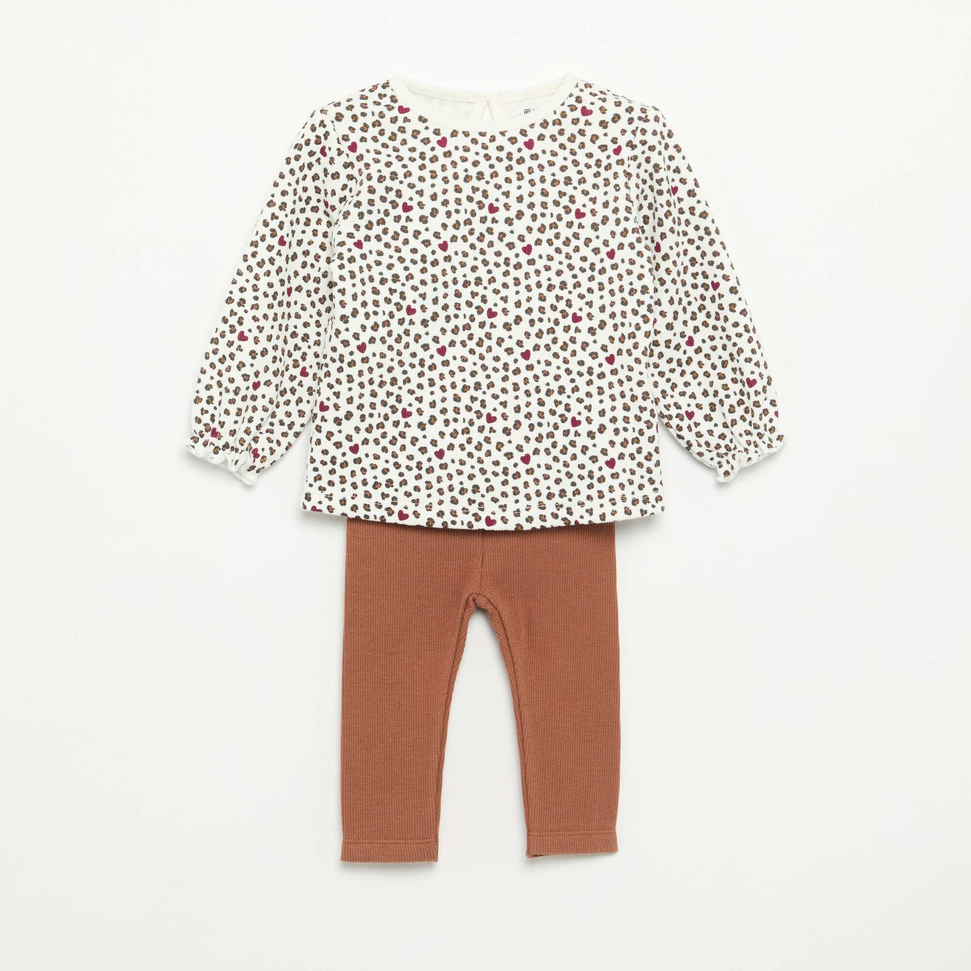 2-piece set - Long-sleeved T-shirt + leggings WHITE
