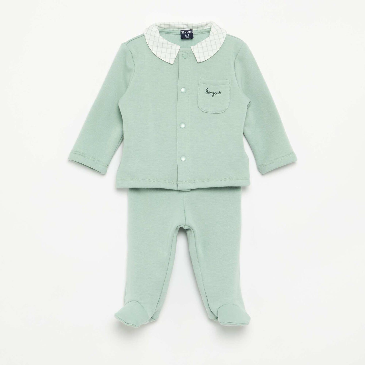 2-piece Velour-Look Baby Pajamas GREEN