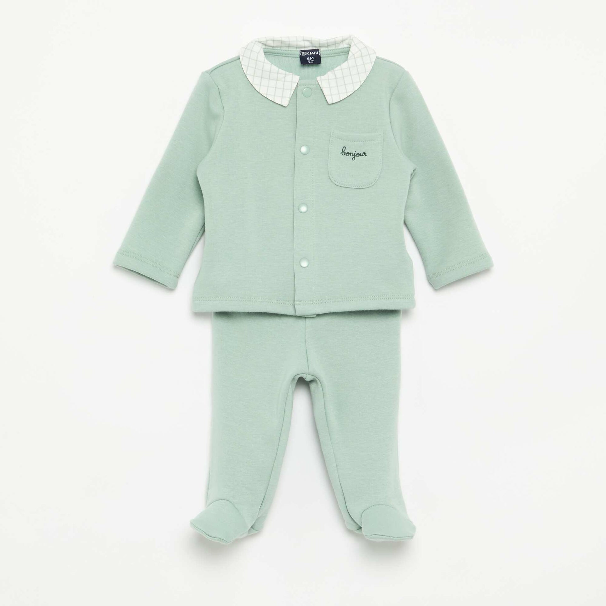 2-piece Velour-Look Baby Pajamas GREEN