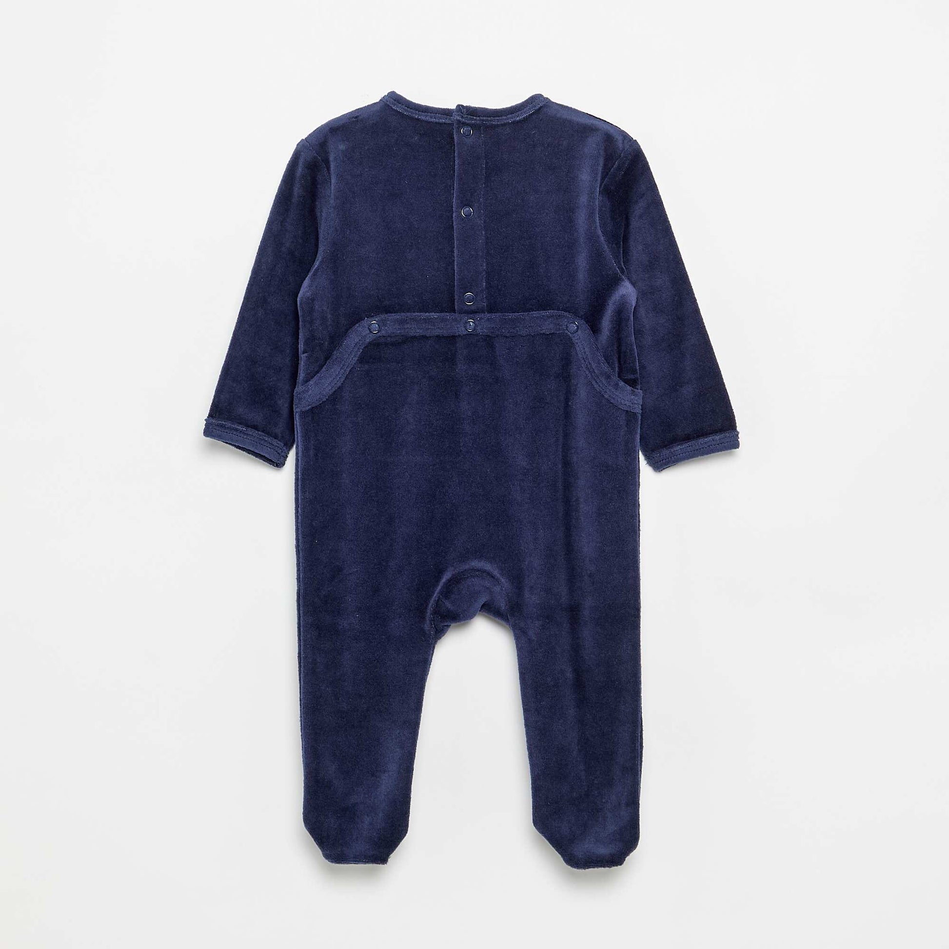 Velour Sleepsuit with Feet BLUE