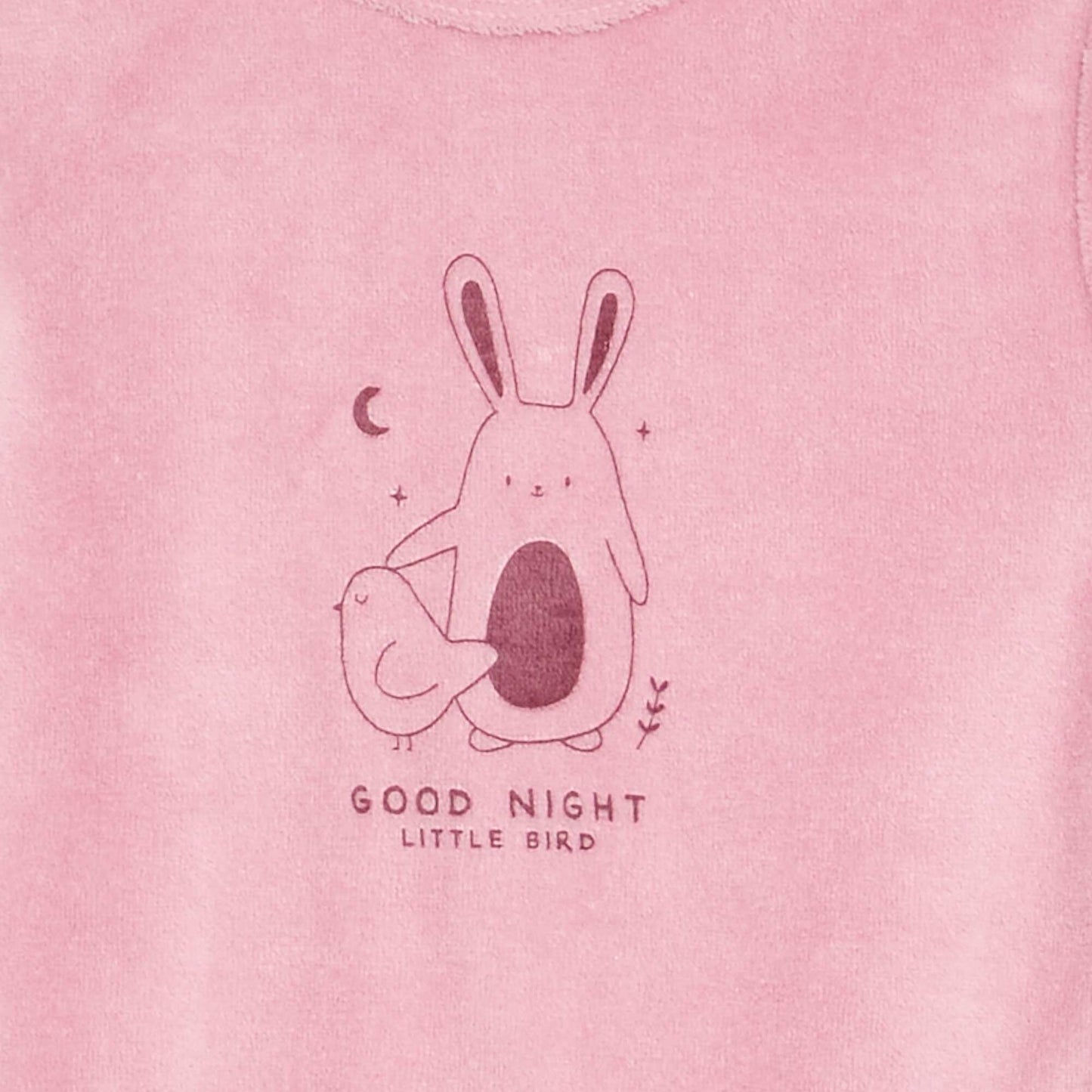Velour Sleepsuit with Feet PINK