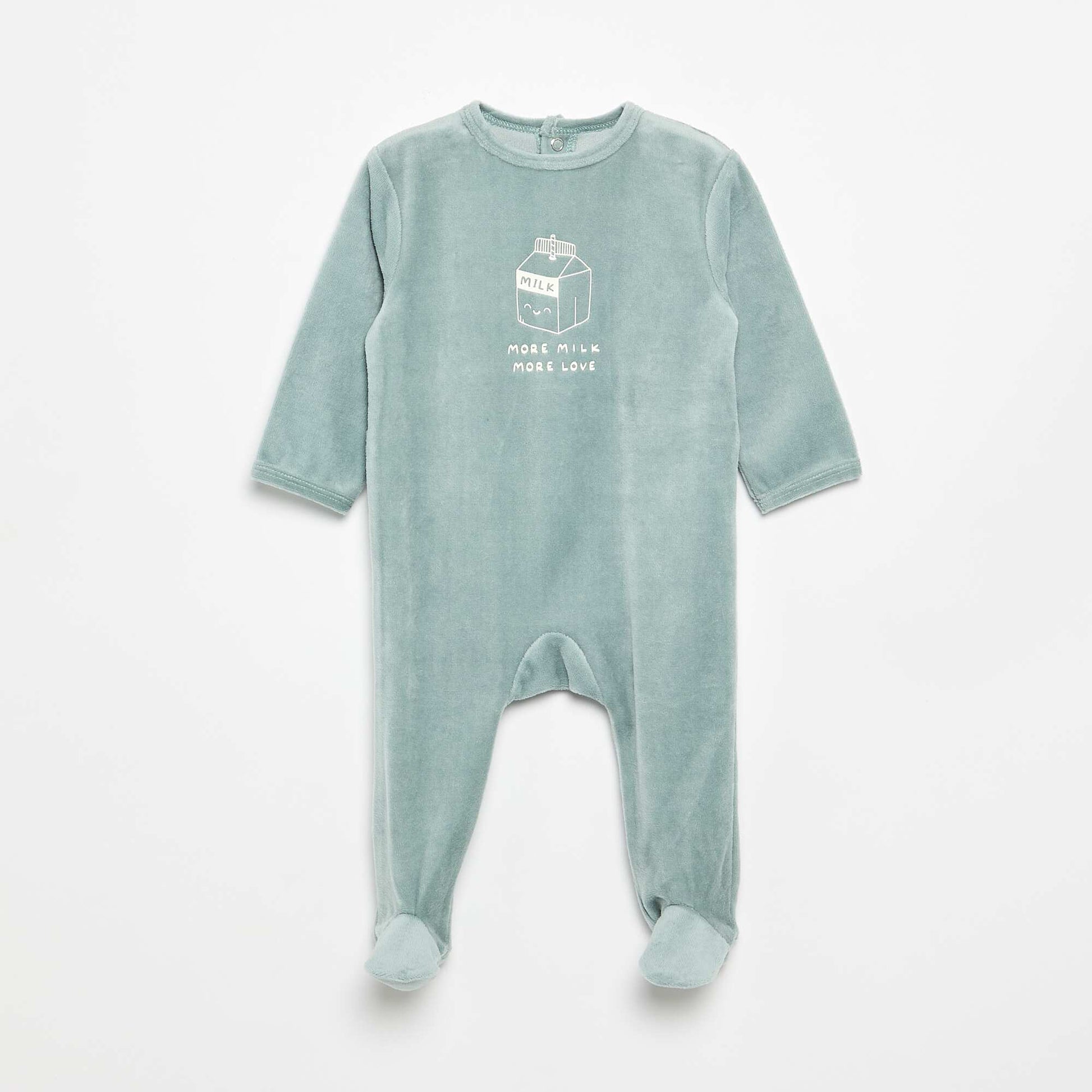 Velour Sleepsuit with Feet BLUE