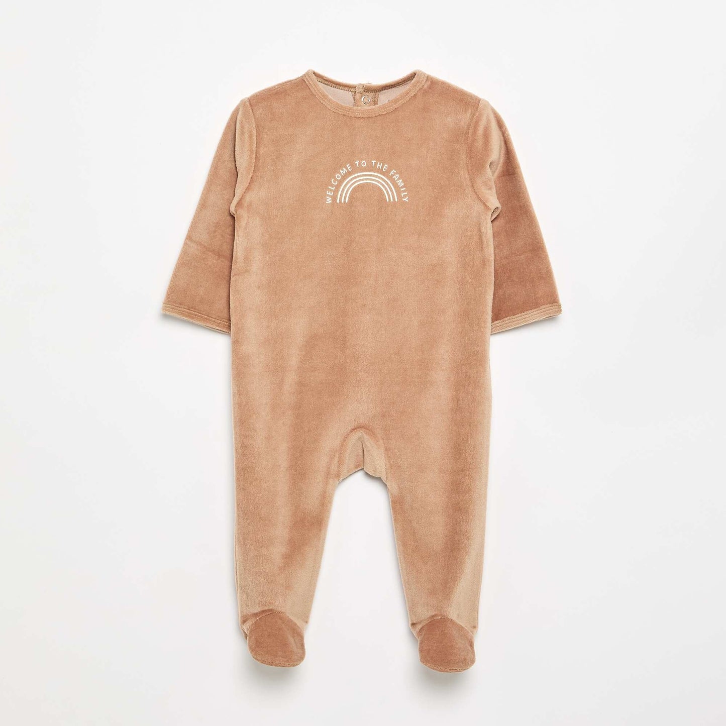 Velour Sleepsuit with Feet BROWN