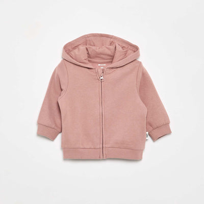 Hooded zip-up sweatshirt PINK