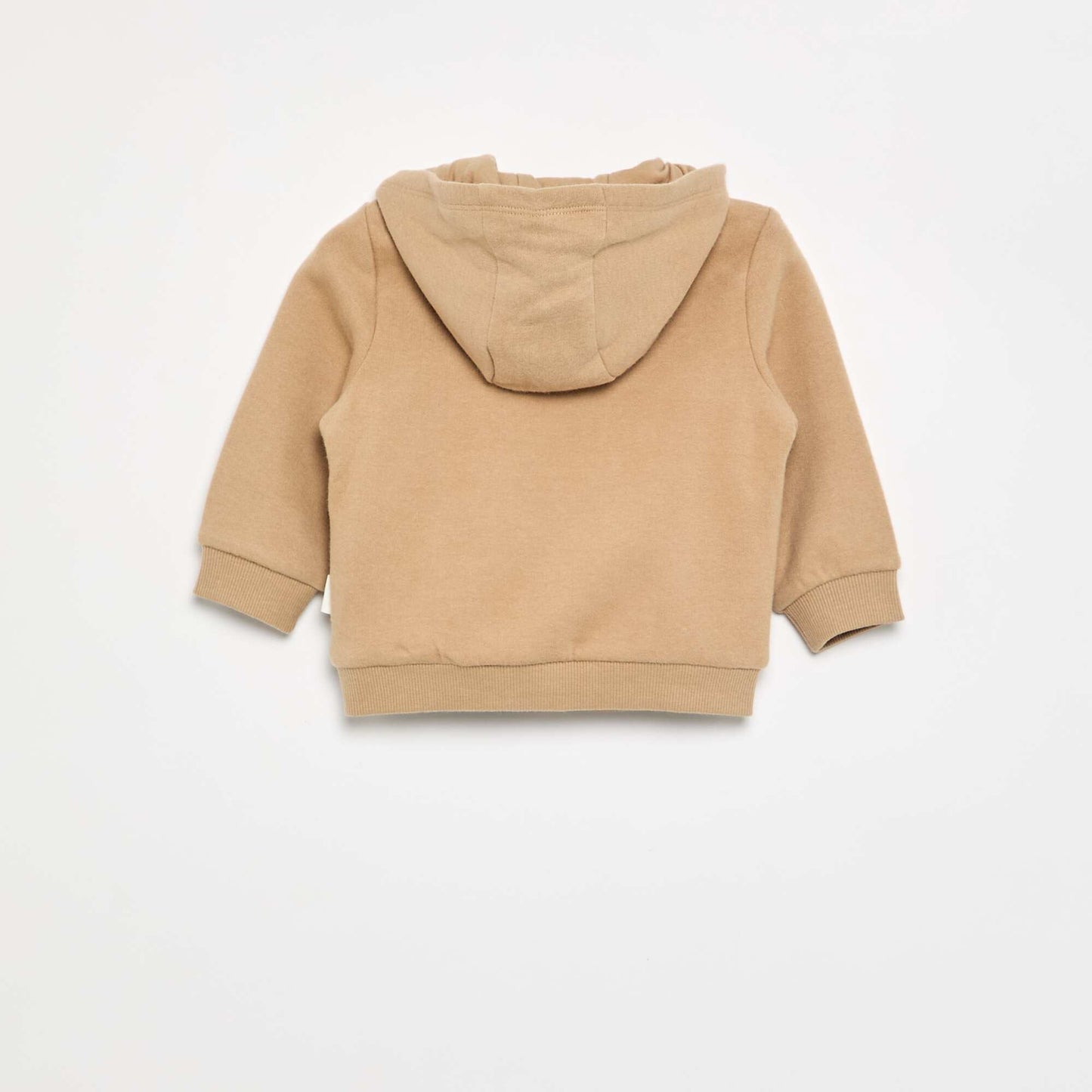 Hooded zip-up sweatshirt BEIGE