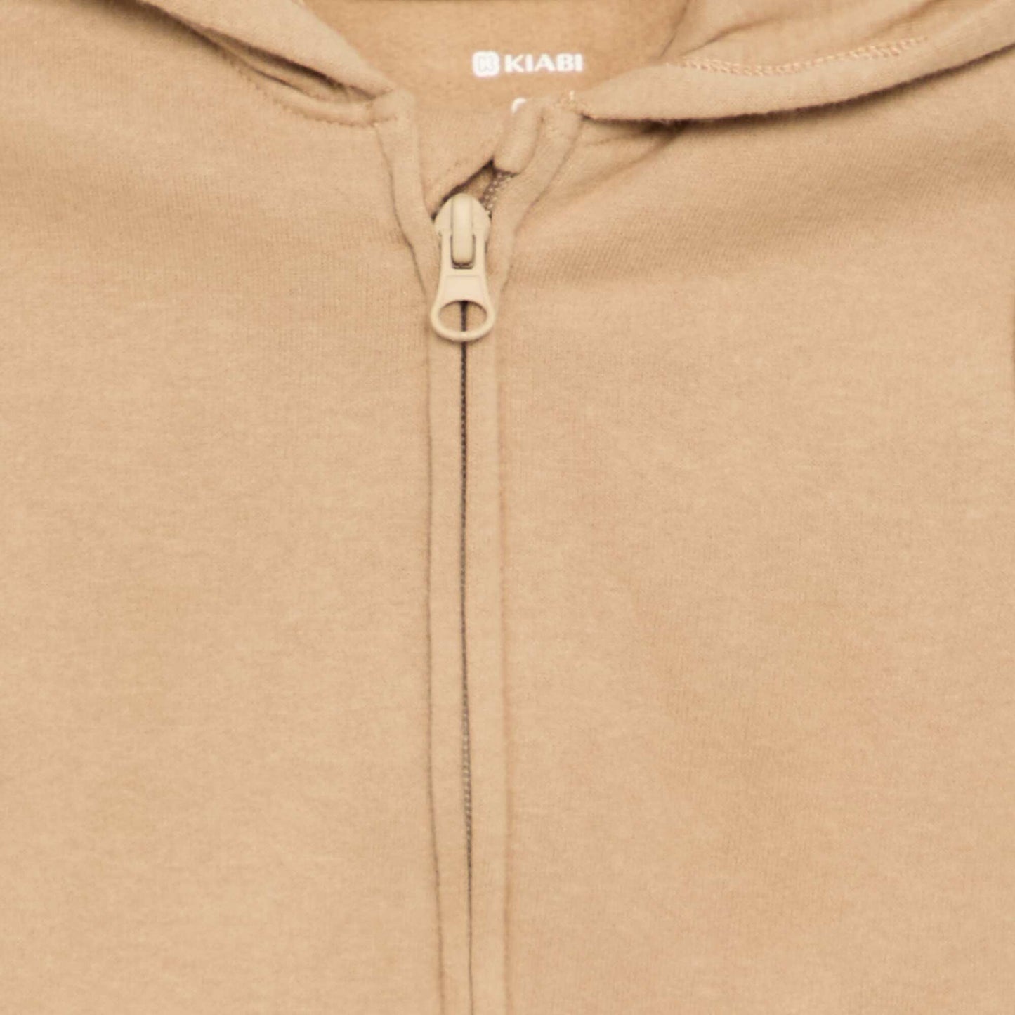 Hooded zip-up sweatshirt BEIGE
