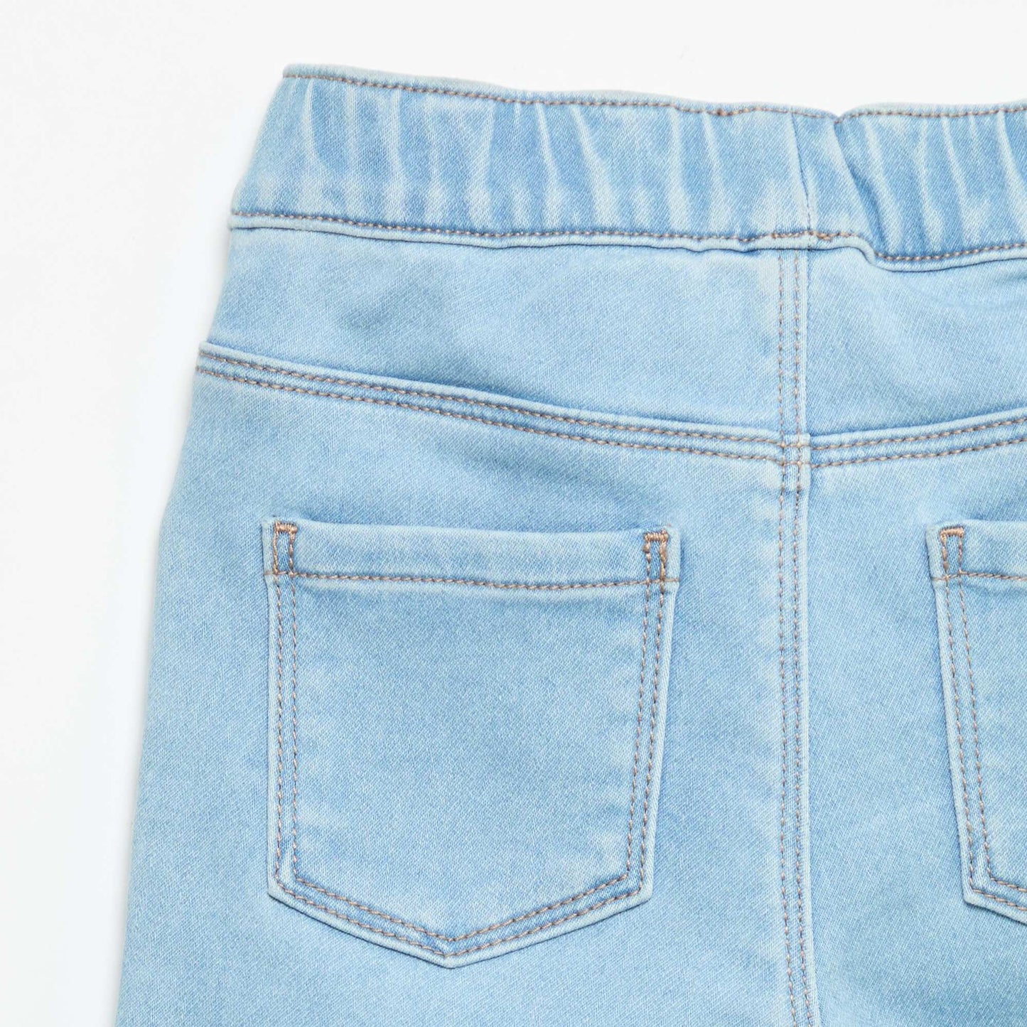 Denim trousers with turn-up hems BLUE