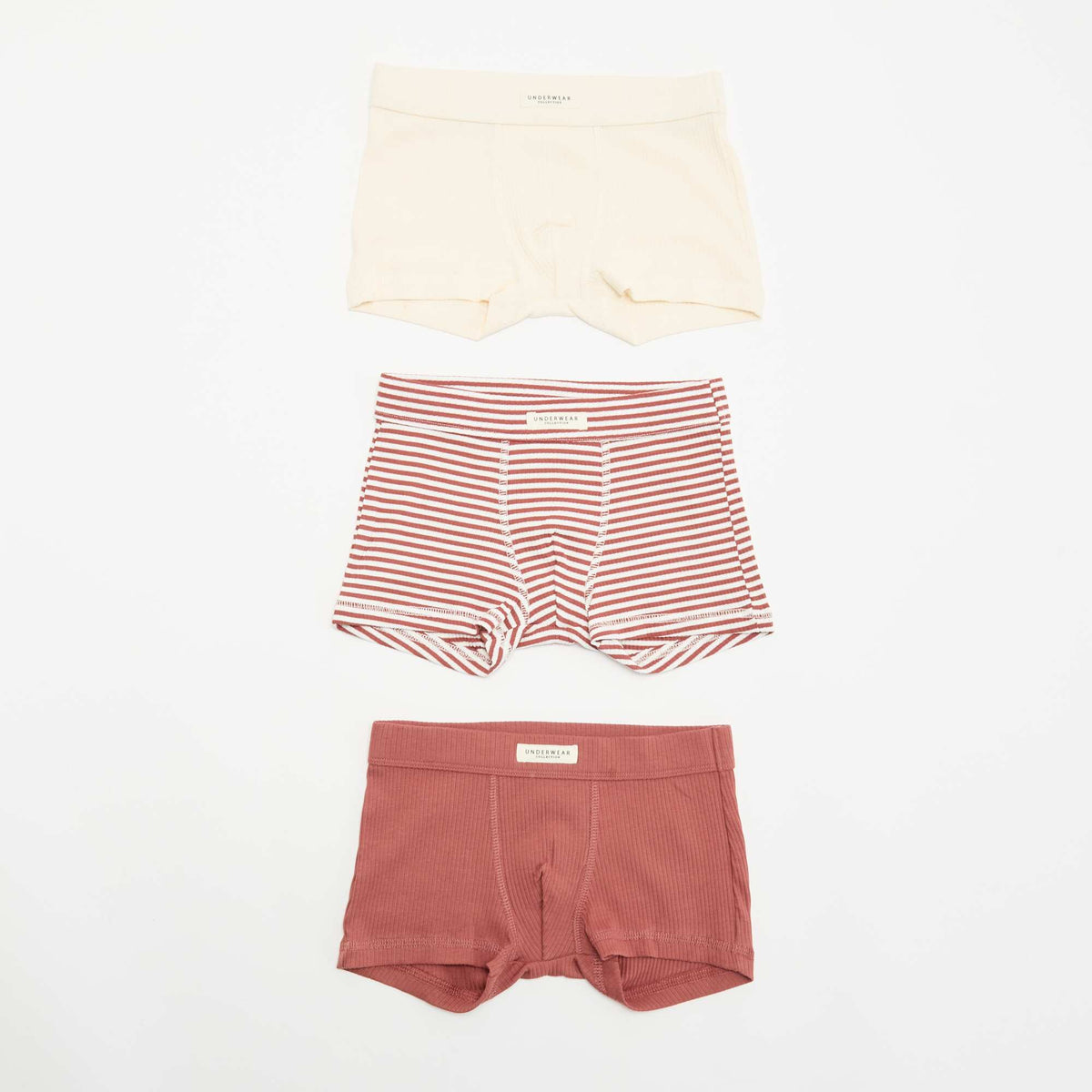 3-pack of ribbed knit boxers RED