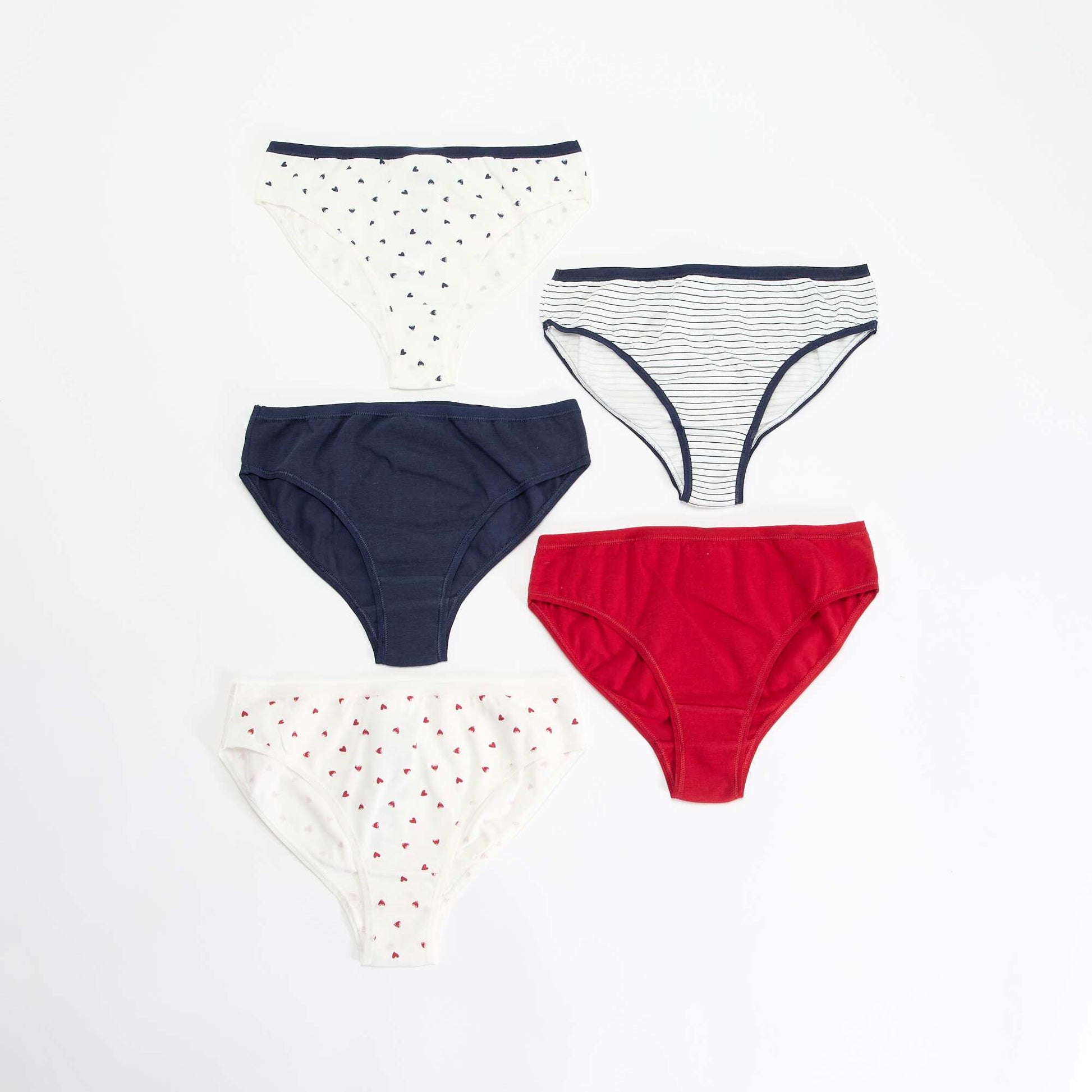 Pack of 5 Printed Briefs WHITE