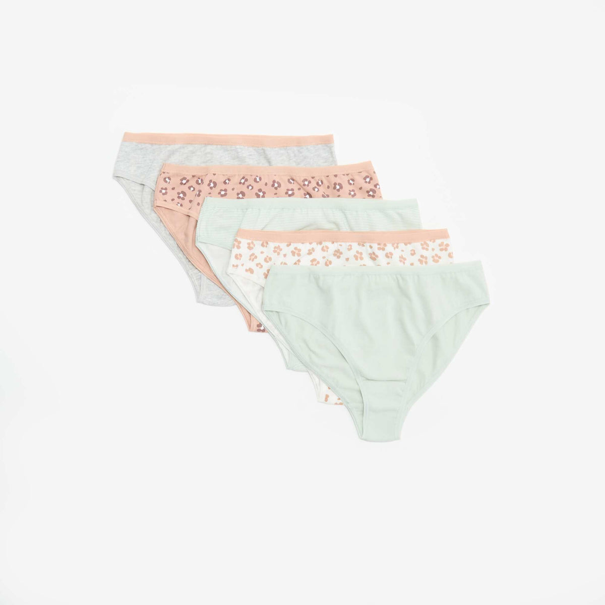 Pack of 5 Printed Briefs GREEN