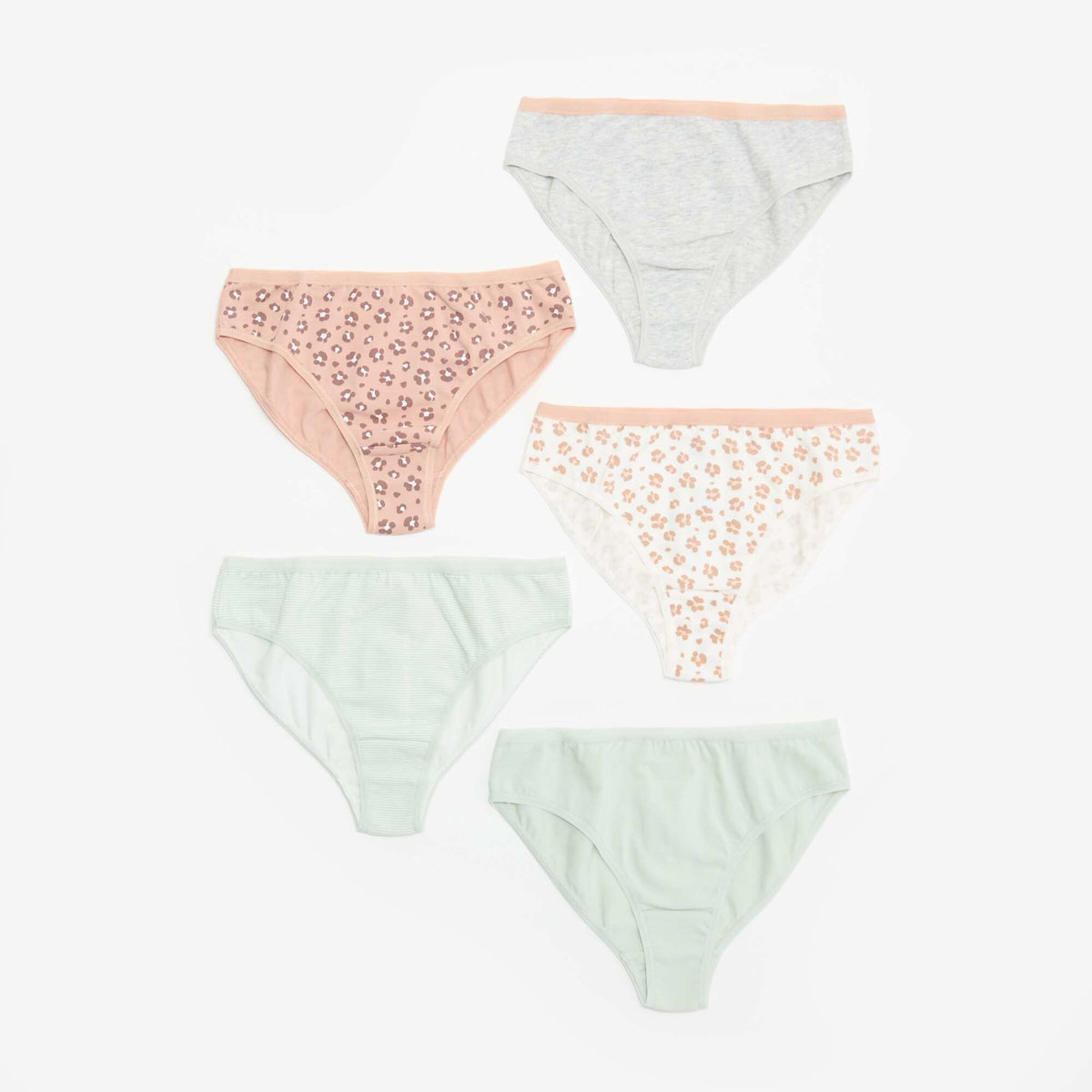 Pack of 5 Printed Briefs GREEN