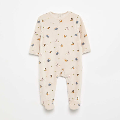 Velour Sleepsuit BEIGE
